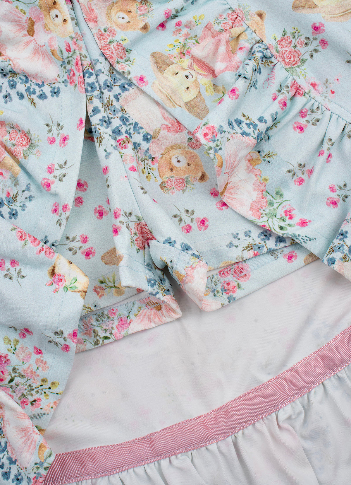 Saia Short Light Estampado Mullet Babado