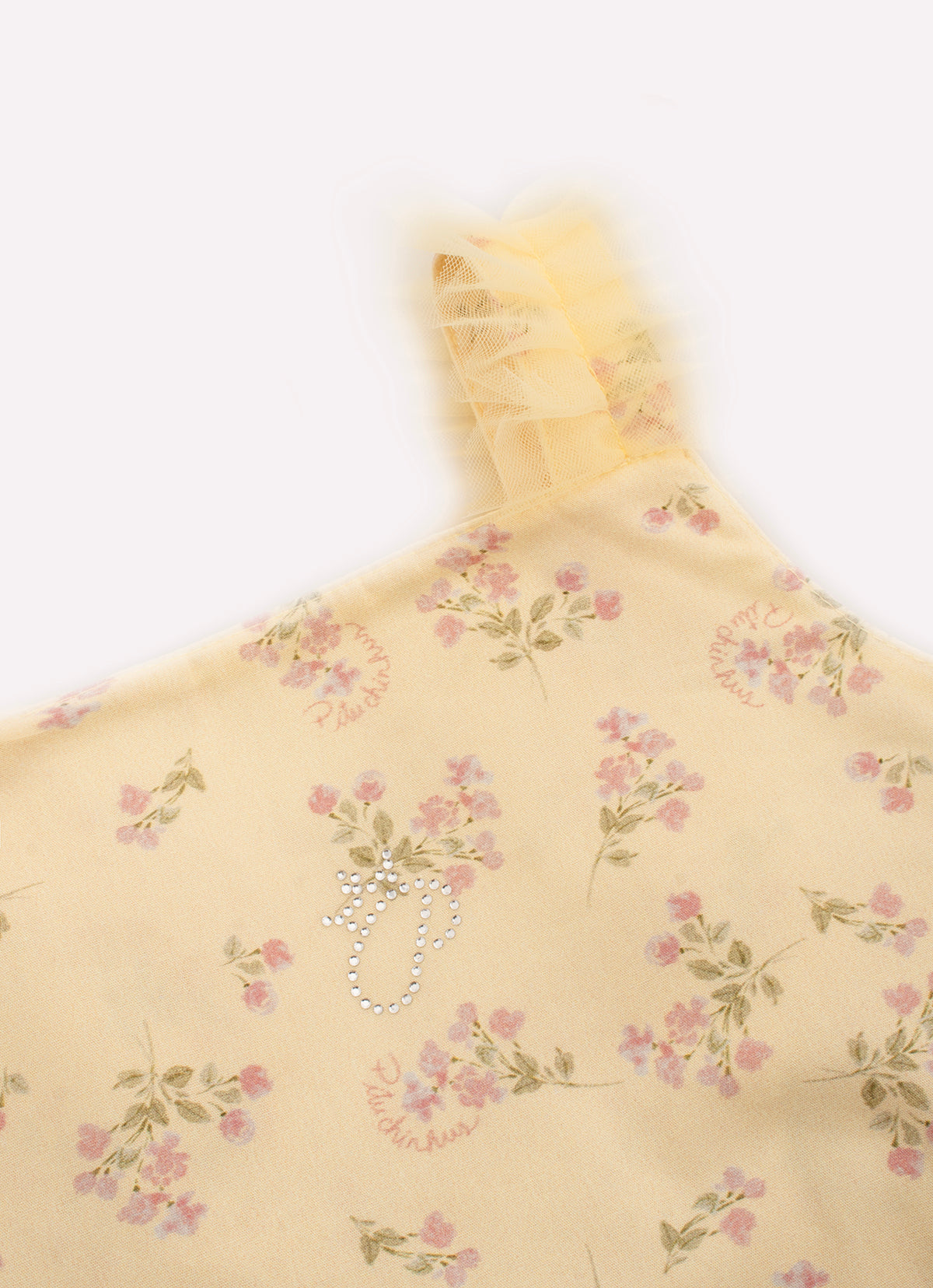 Blusa Cropped Algodão Estampado Floral Alças Tule