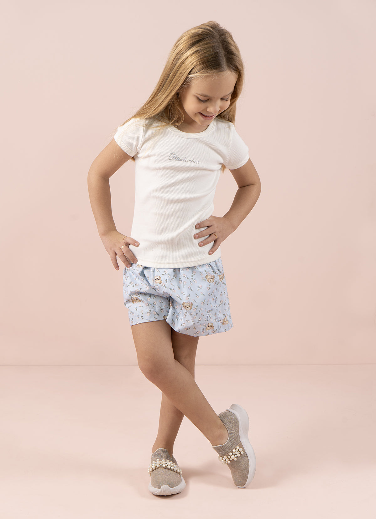 Short Algodão Estampada Hora Do Chá
