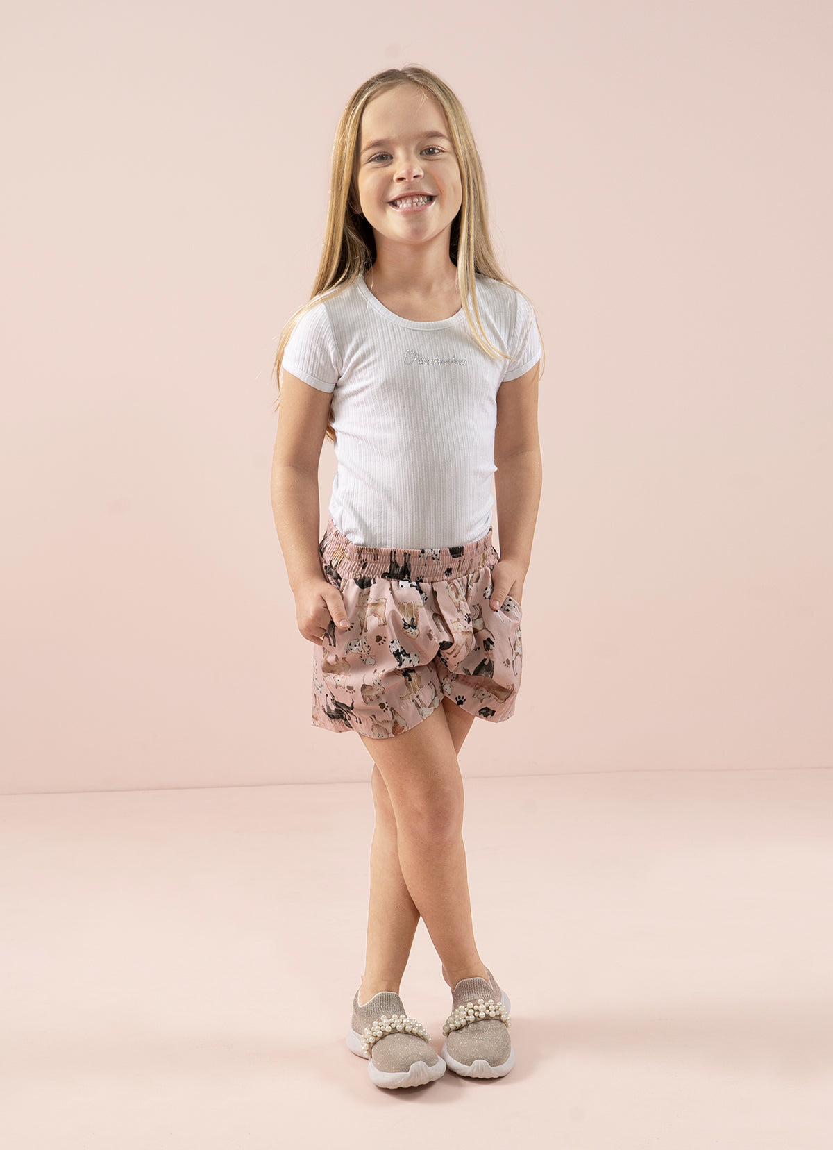 Short Algodão Estampada Hora Do Chá