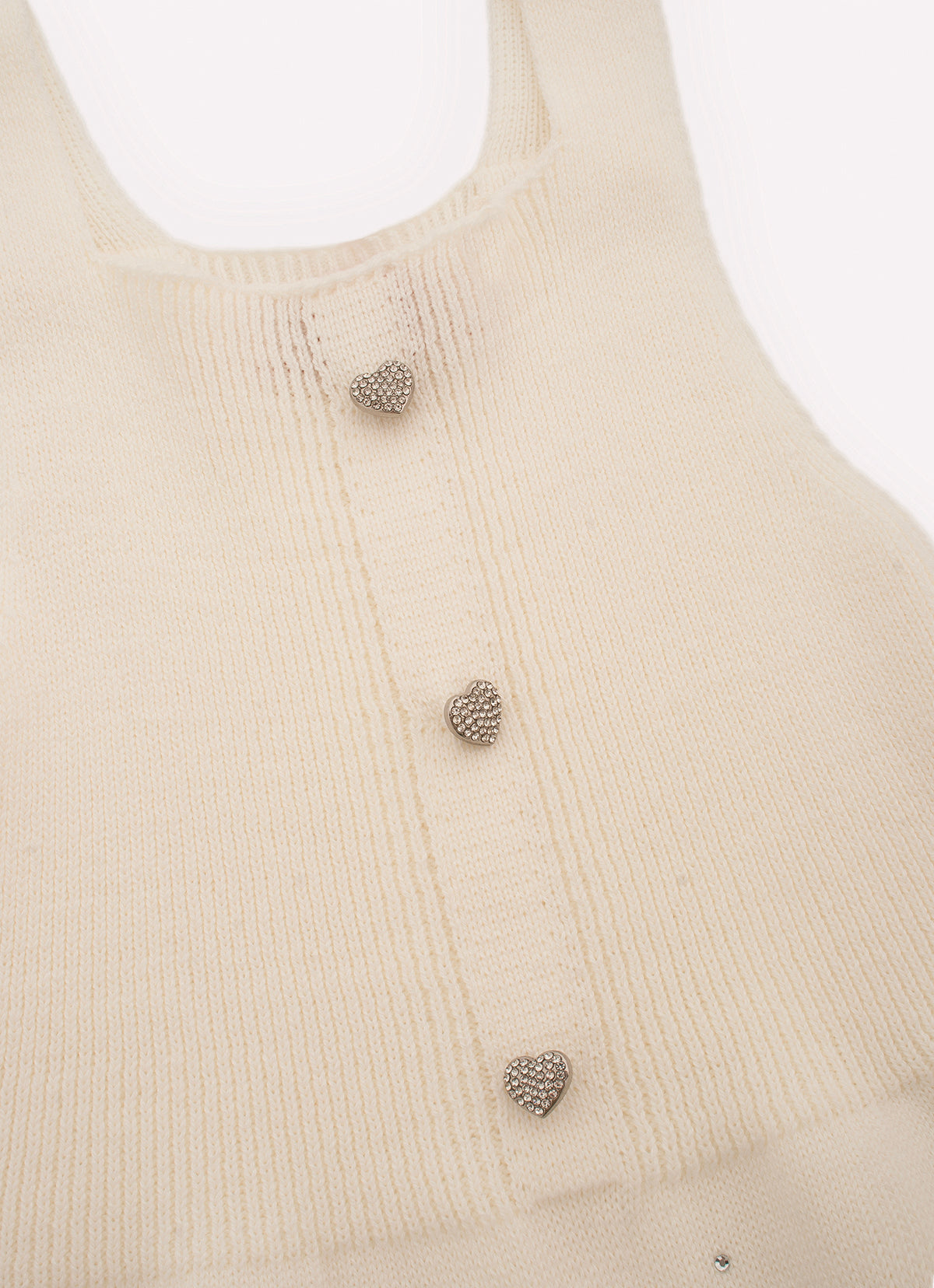 Vestido Tricot Cristais Botões Joia