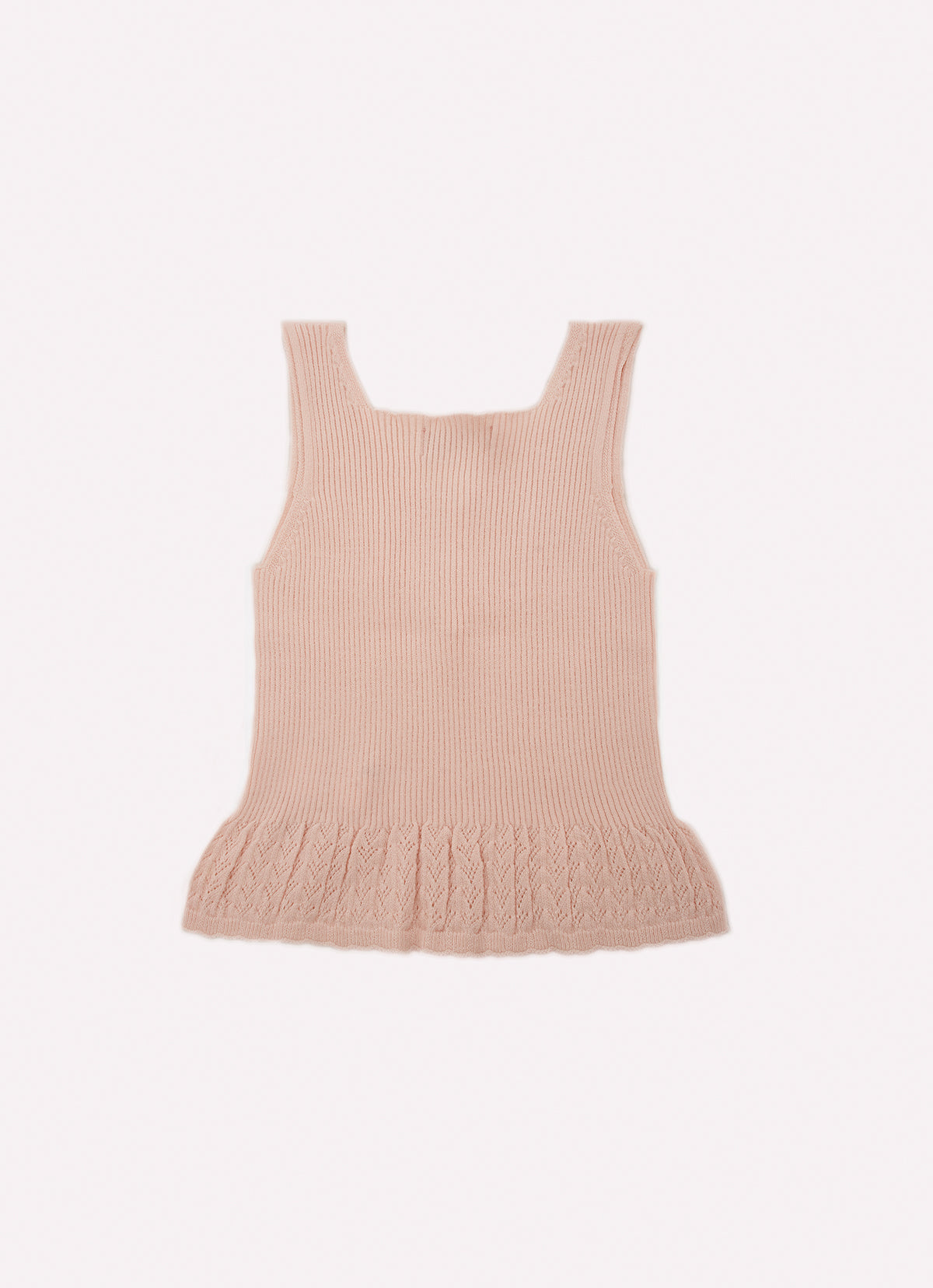 Regata Tricot Sem Costura Babado Rendado