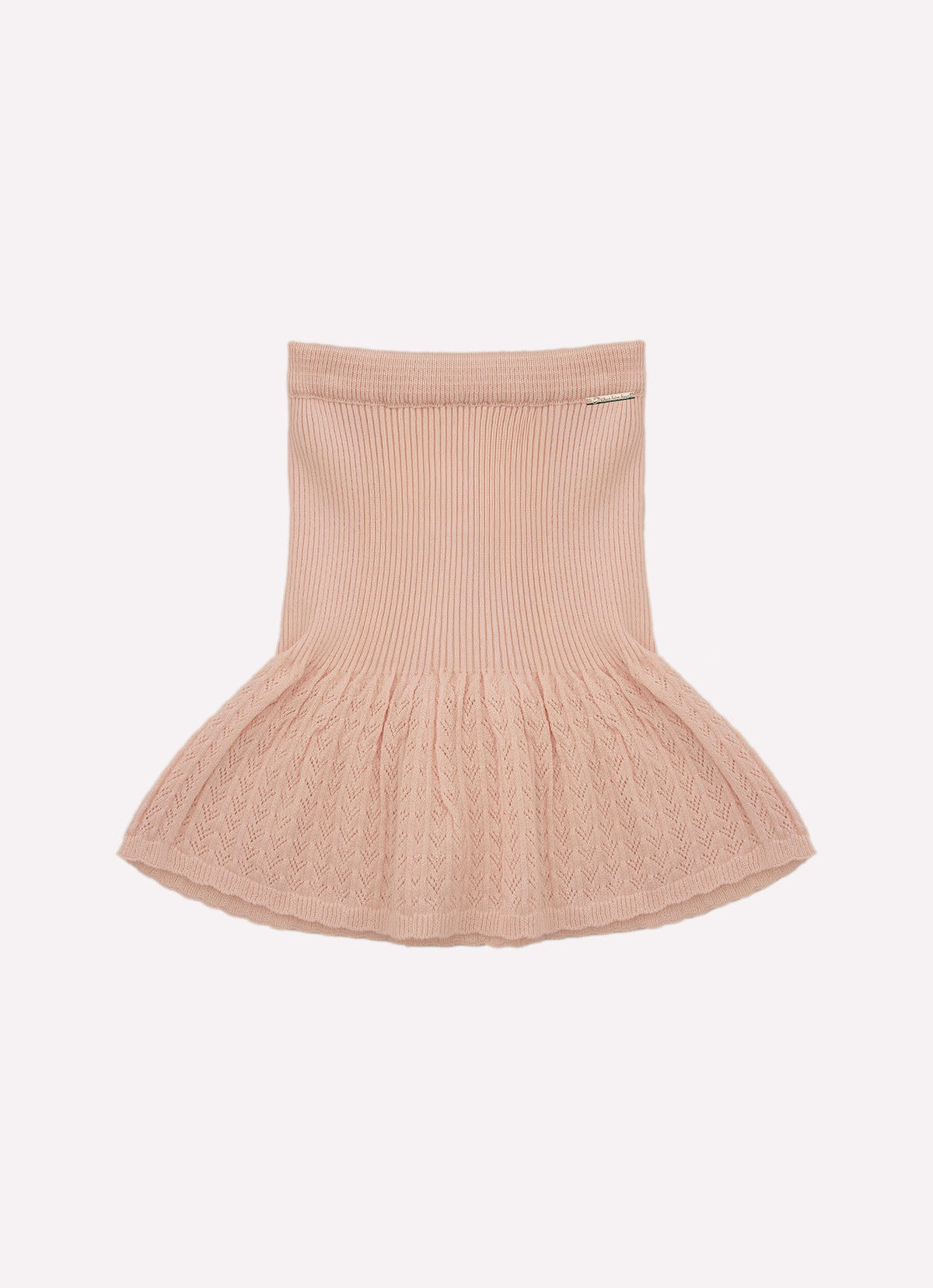 Saia Tricot Sem Costura Barra Rendada