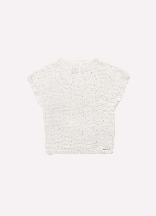 Colete Tricot Sem Costura Cristais Après-Ski Colete Tricot Sem Costura Cristais Après-Ski