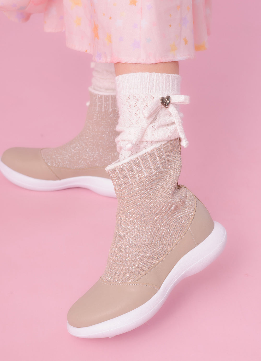 Bota Knit Biqueira Couro