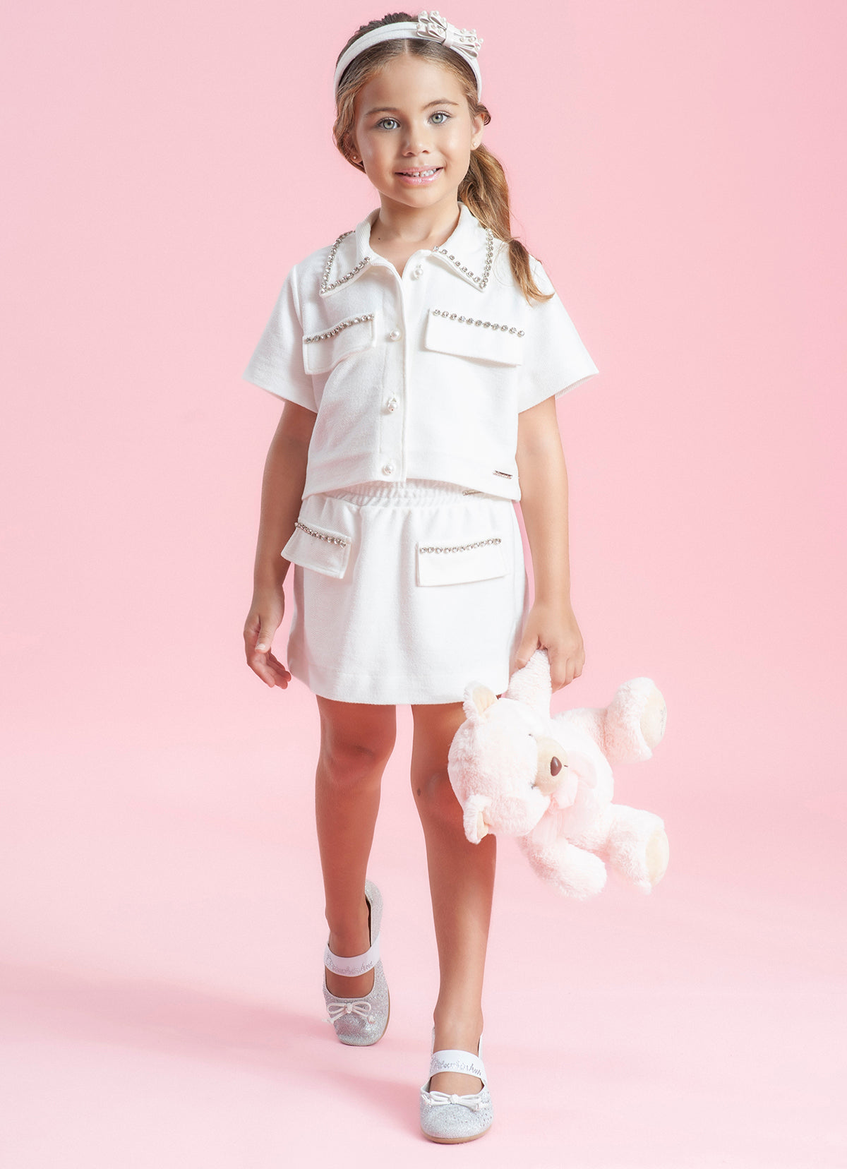 Saia Short Moletom Bordado Couture