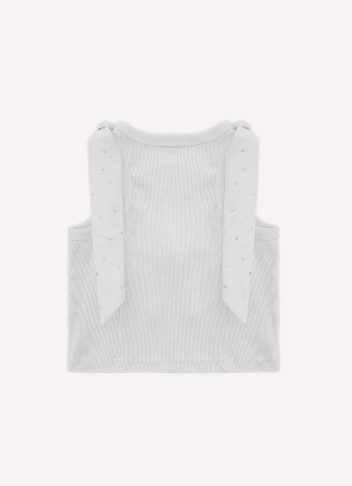 Blusa Cropped Ribana Laços Ombros Cristal