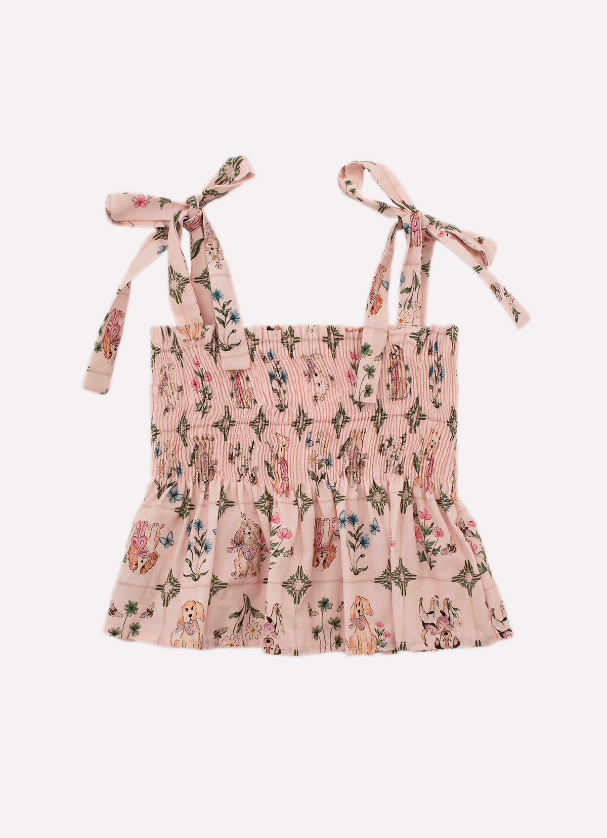 Blusa Cropped Algodão Estampado Cachorrinhos Azulejos