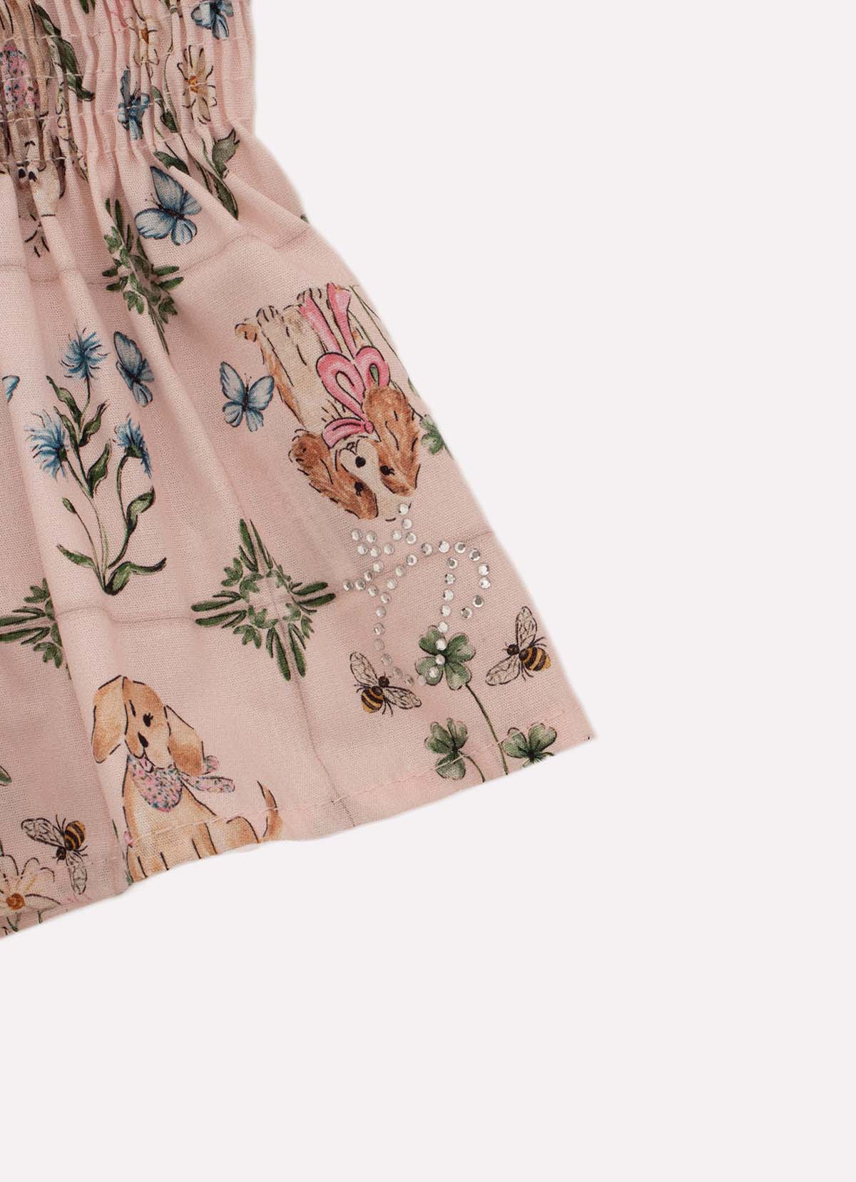 Blusa Cropped Algodão Estampado Cachorrinhos Azulejos