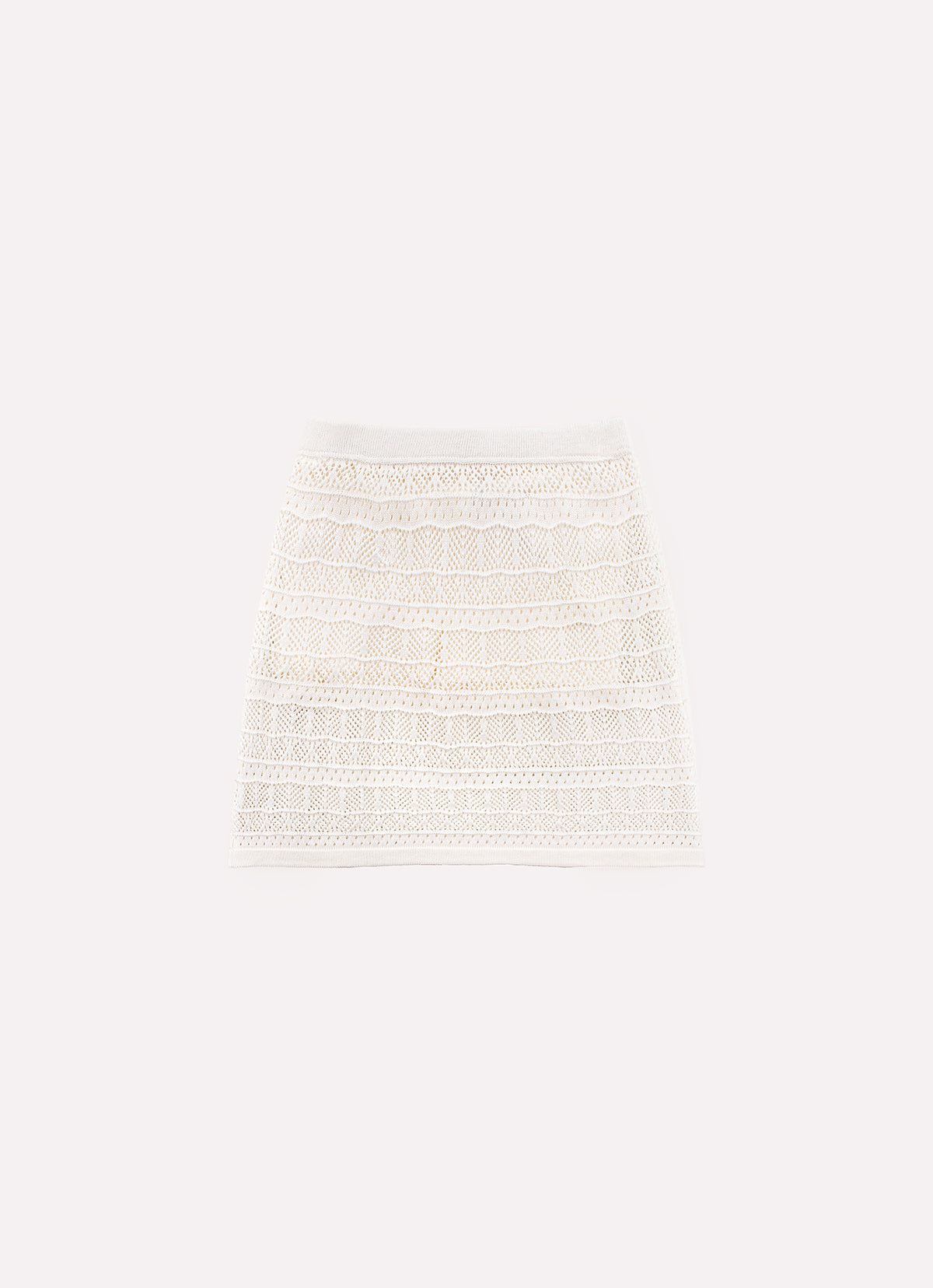 Saia Short Tricot Rendada Guipir Bordado Couture
