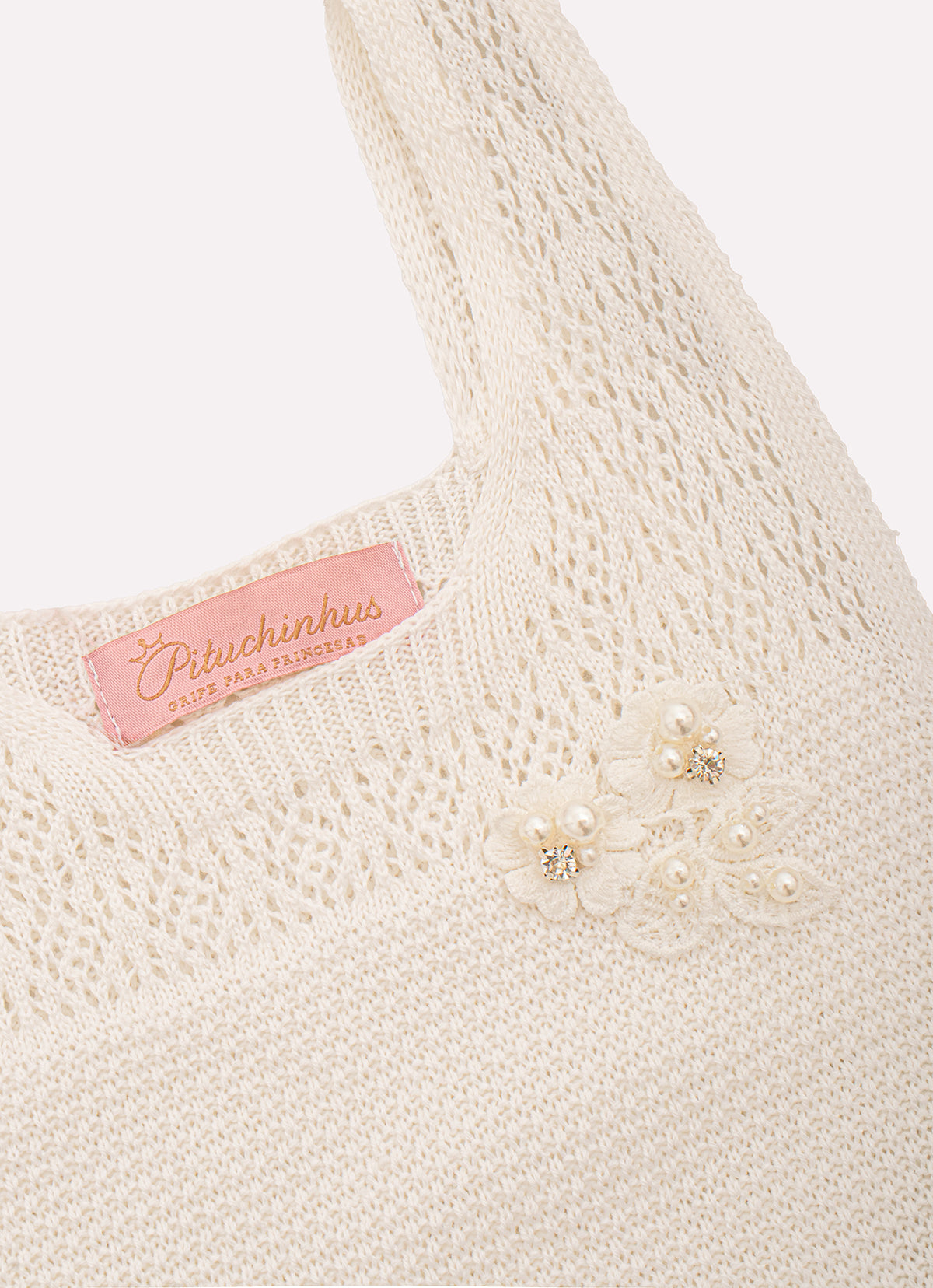 Blusa Tricot Rendada Babado Guipir Bordado Couture