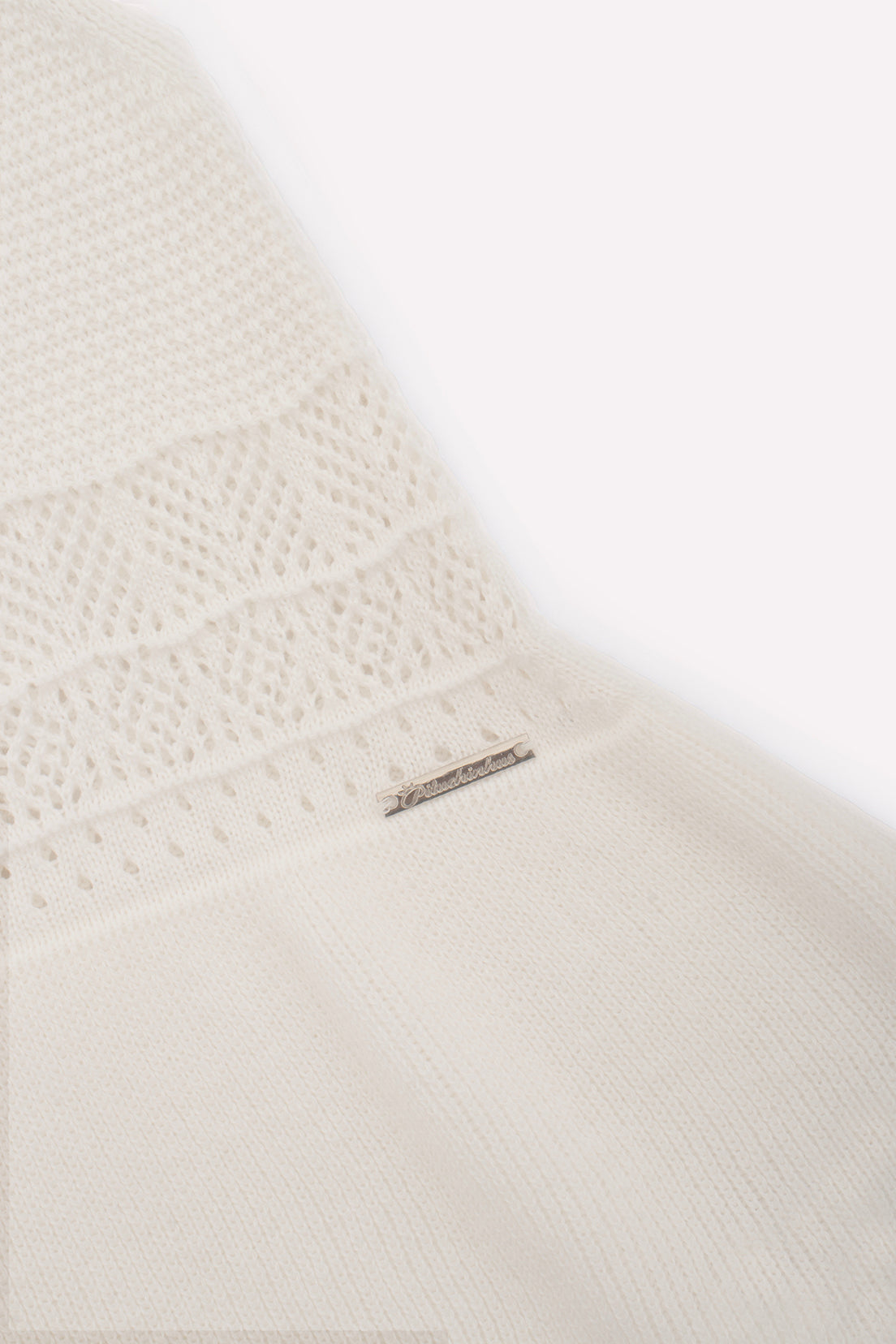 Blusa Tricot Rendada Babado Guipir Bordado Couture