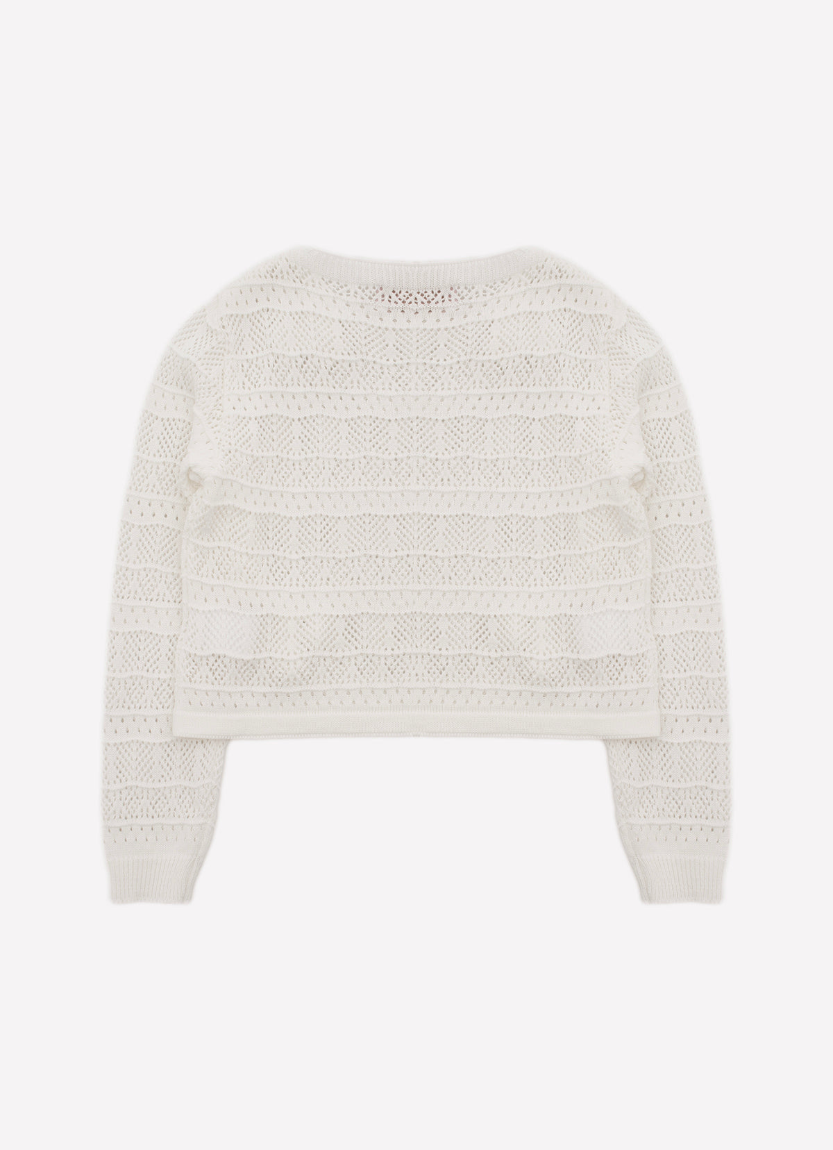 Blusa Tricot Manga Longa Rendada Guipir Bordado Couture