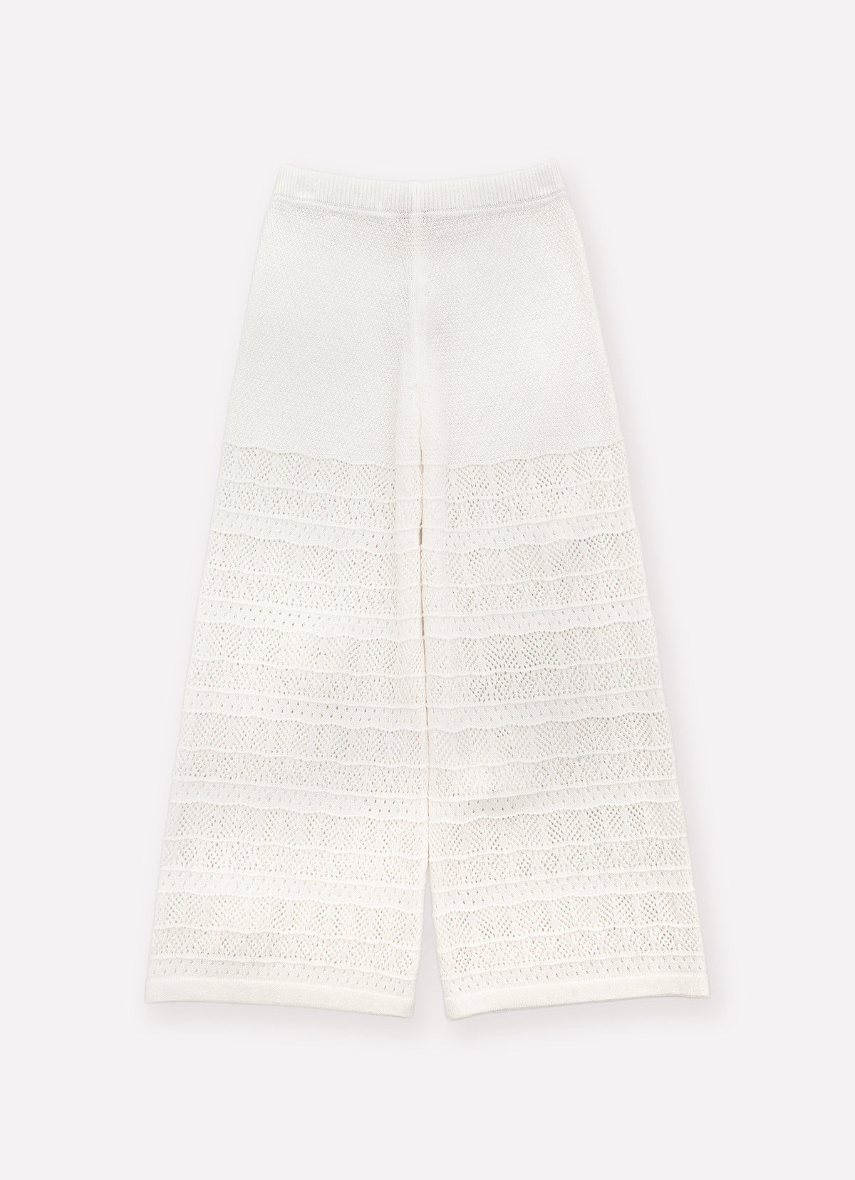 Calça Tricot Rendada Guipir Bordado Couture
