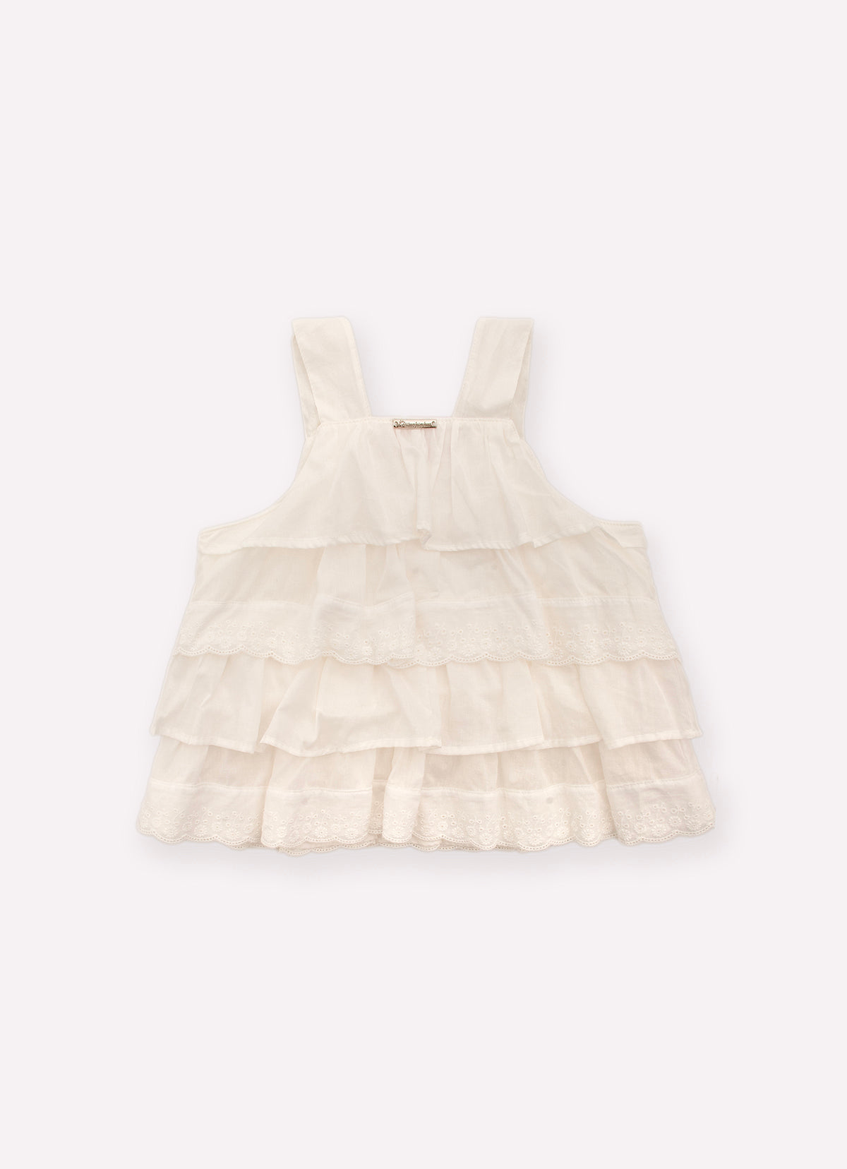 Blusa Algodão Babados Broderi Guipir Bordado Couture
