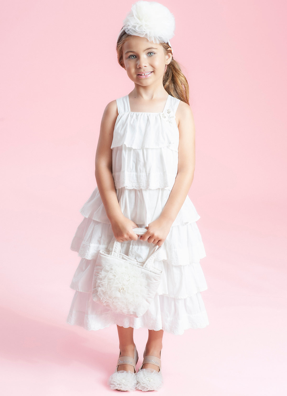 Vestido Algodão Babados Broderi Guipir Bordado Couture