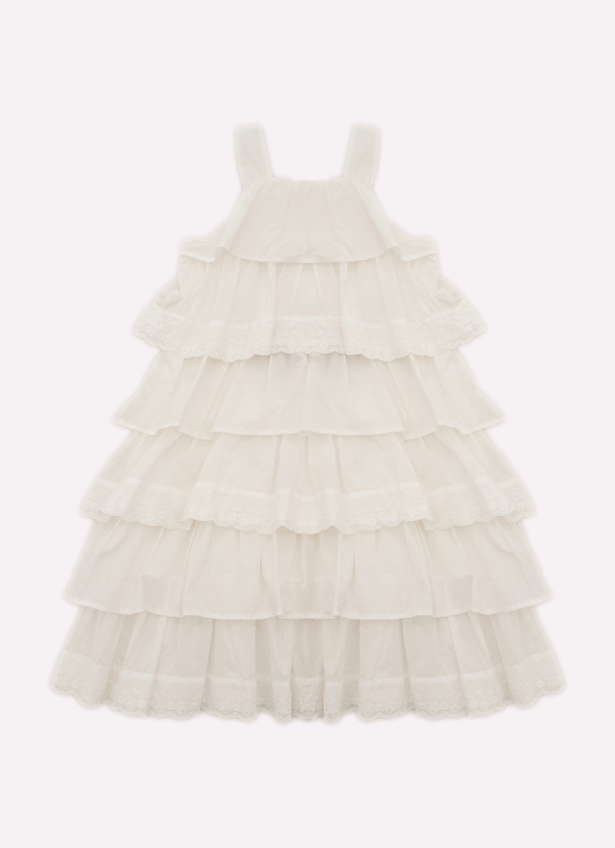 Vestido Algodão Babados Broderi Guipir Bordado Couture