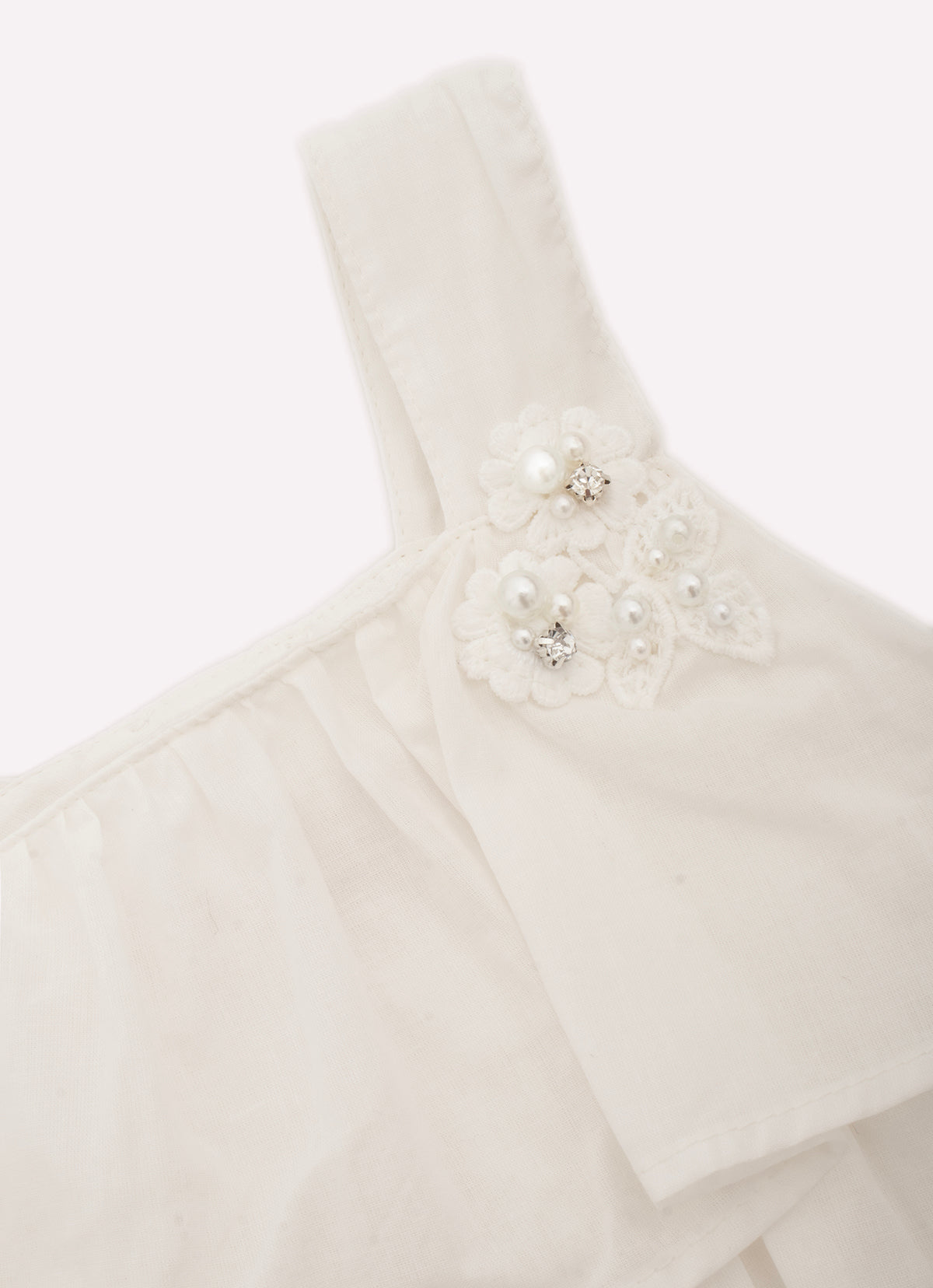 Vestido Algodão Babados Broderi Guipir Bordado Couture