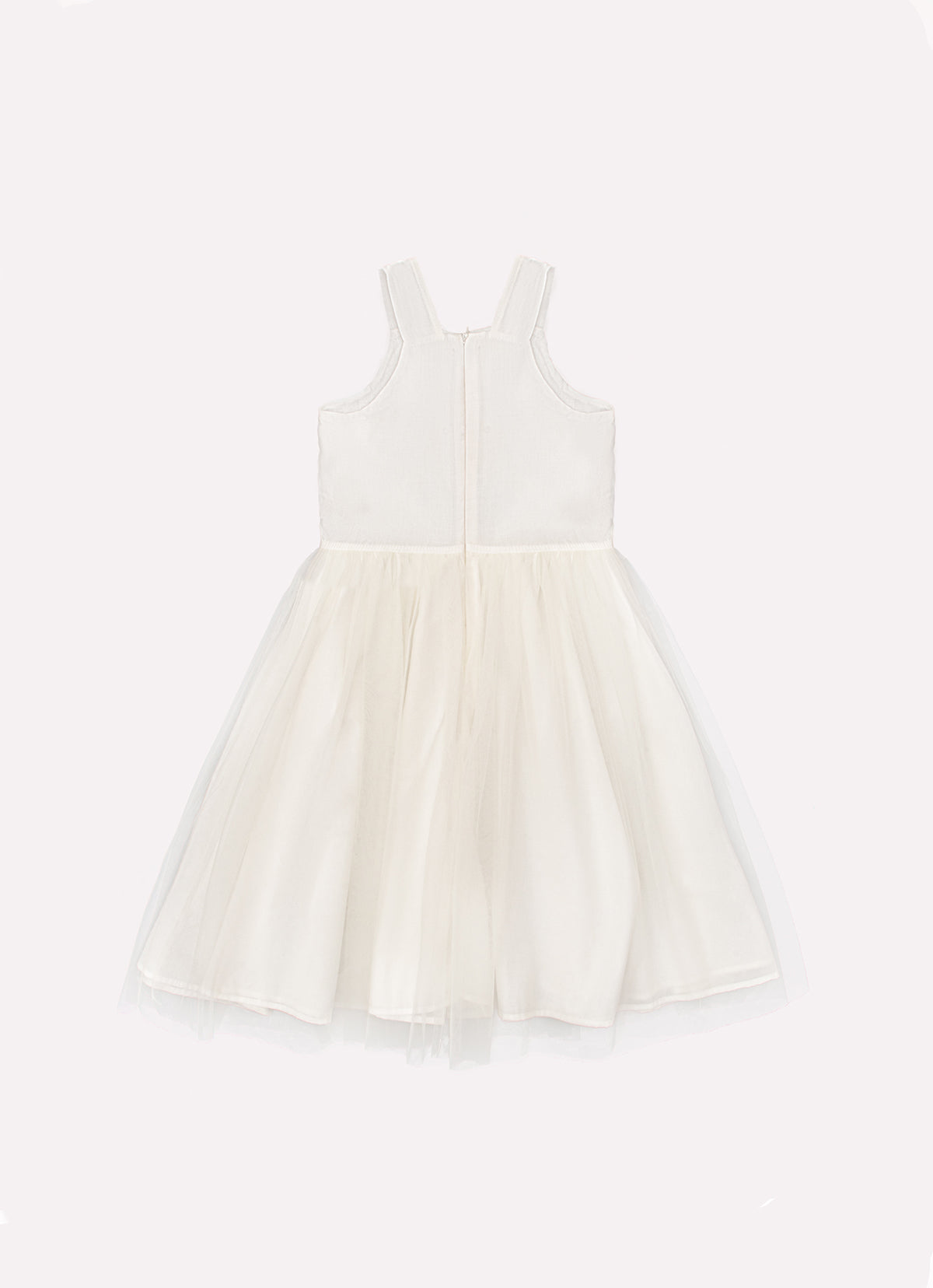 Vestido Alça Maxi Flores Tule Bordado Couture