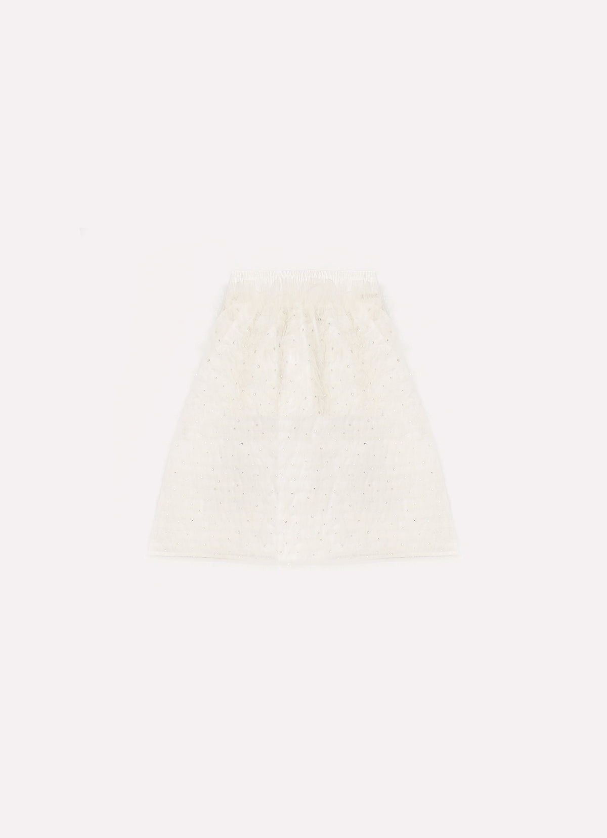 Saia Short Midi Frufru Tule Cristais Couture