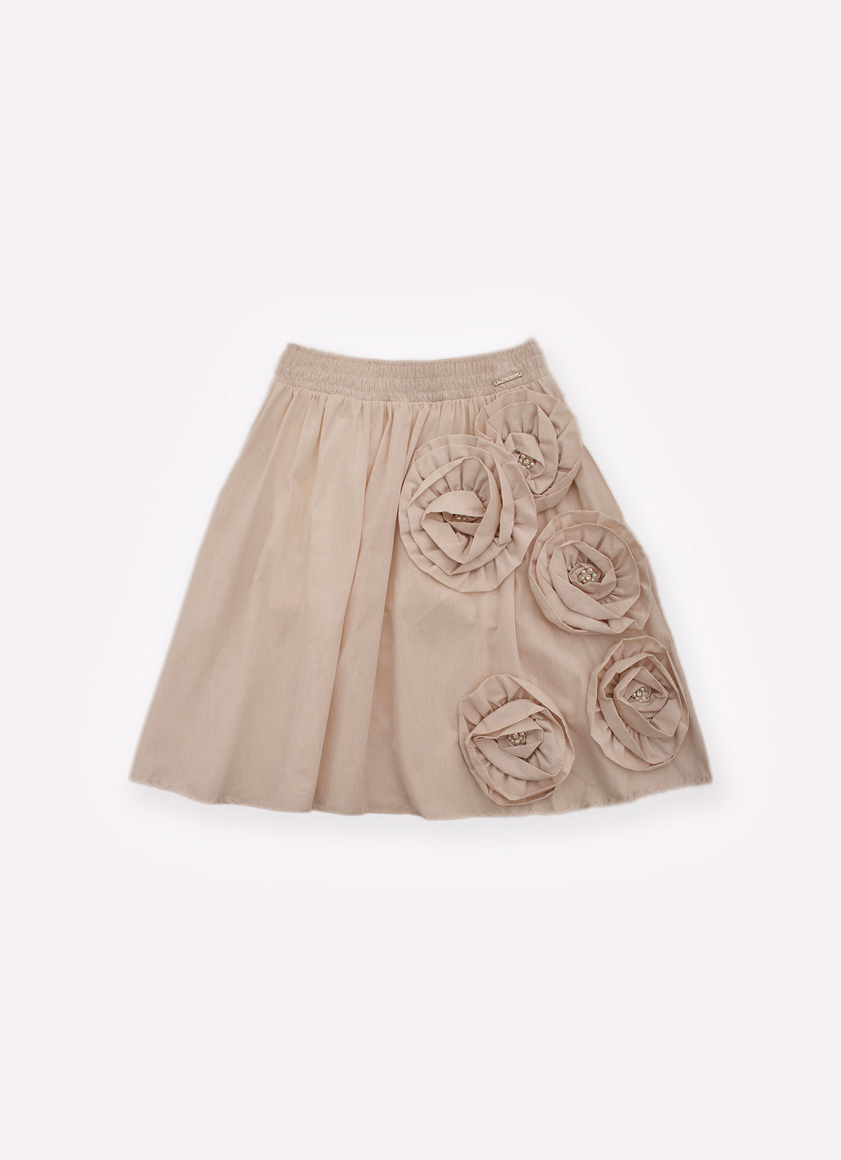 Saia Short Algodão Maxi Flores Bordados Couture