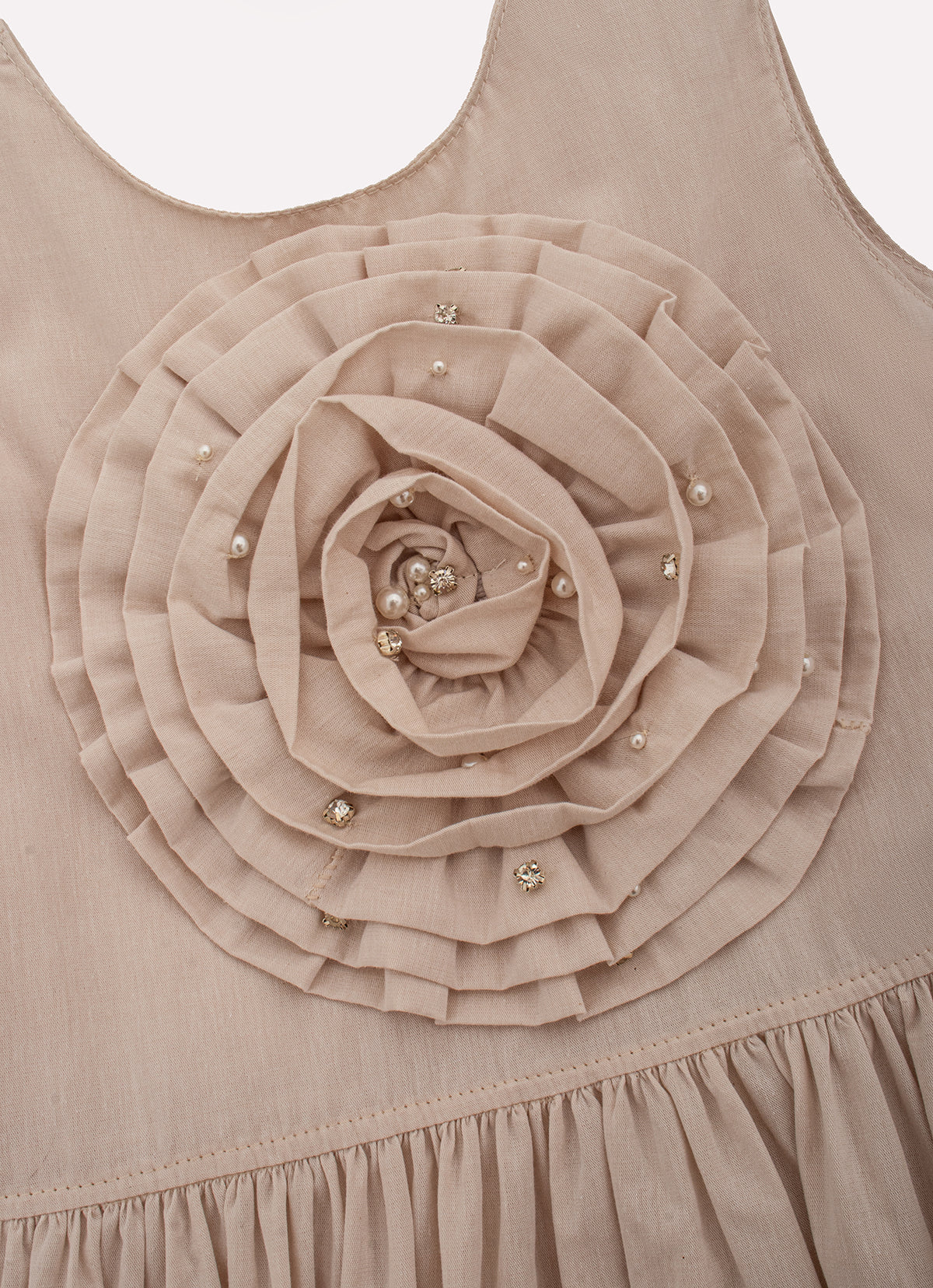 Vestido Algodão Maxi Flor Bordados Couture