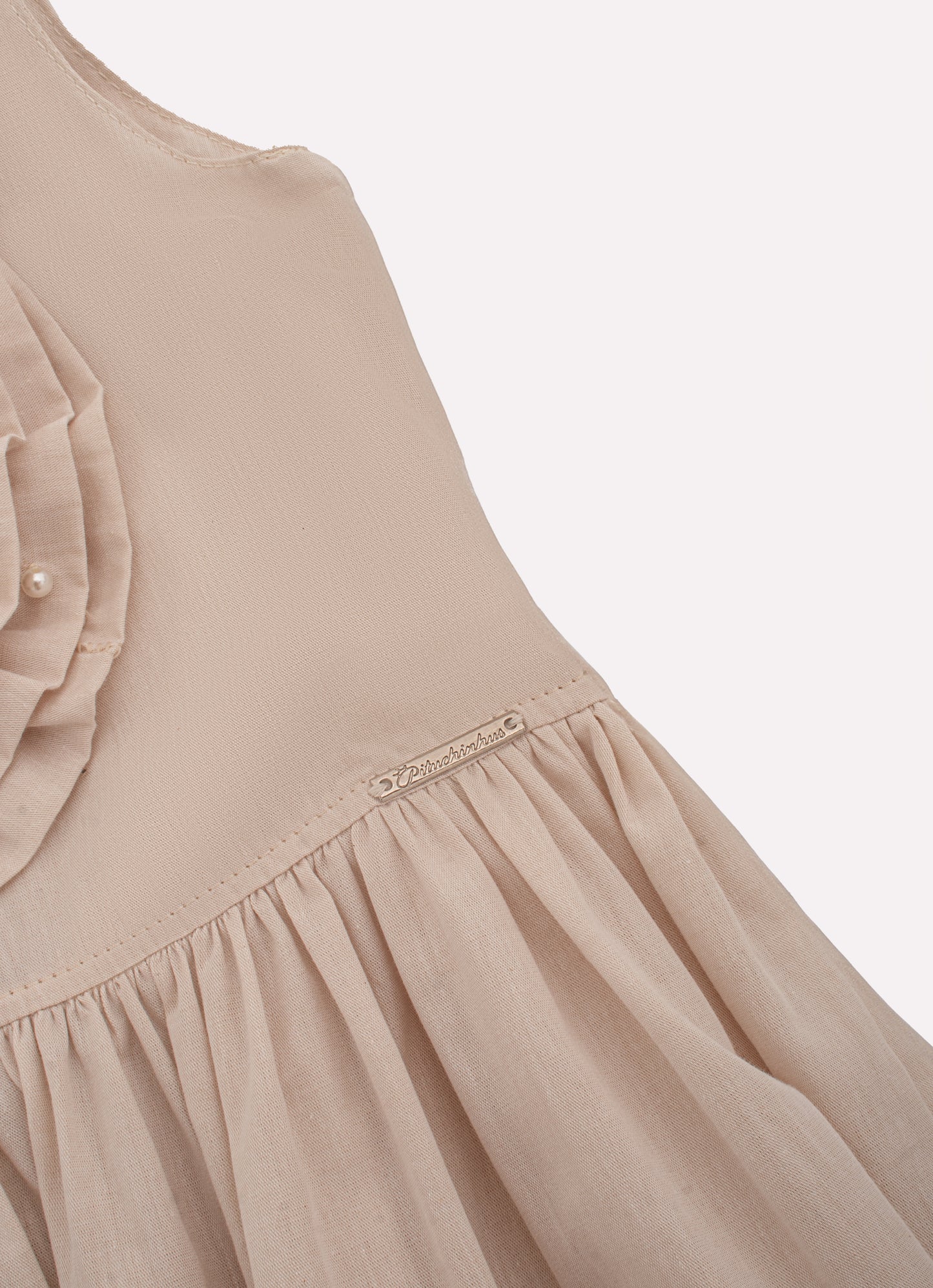 Vestido Algodão Maxi Flor Bordados Couture