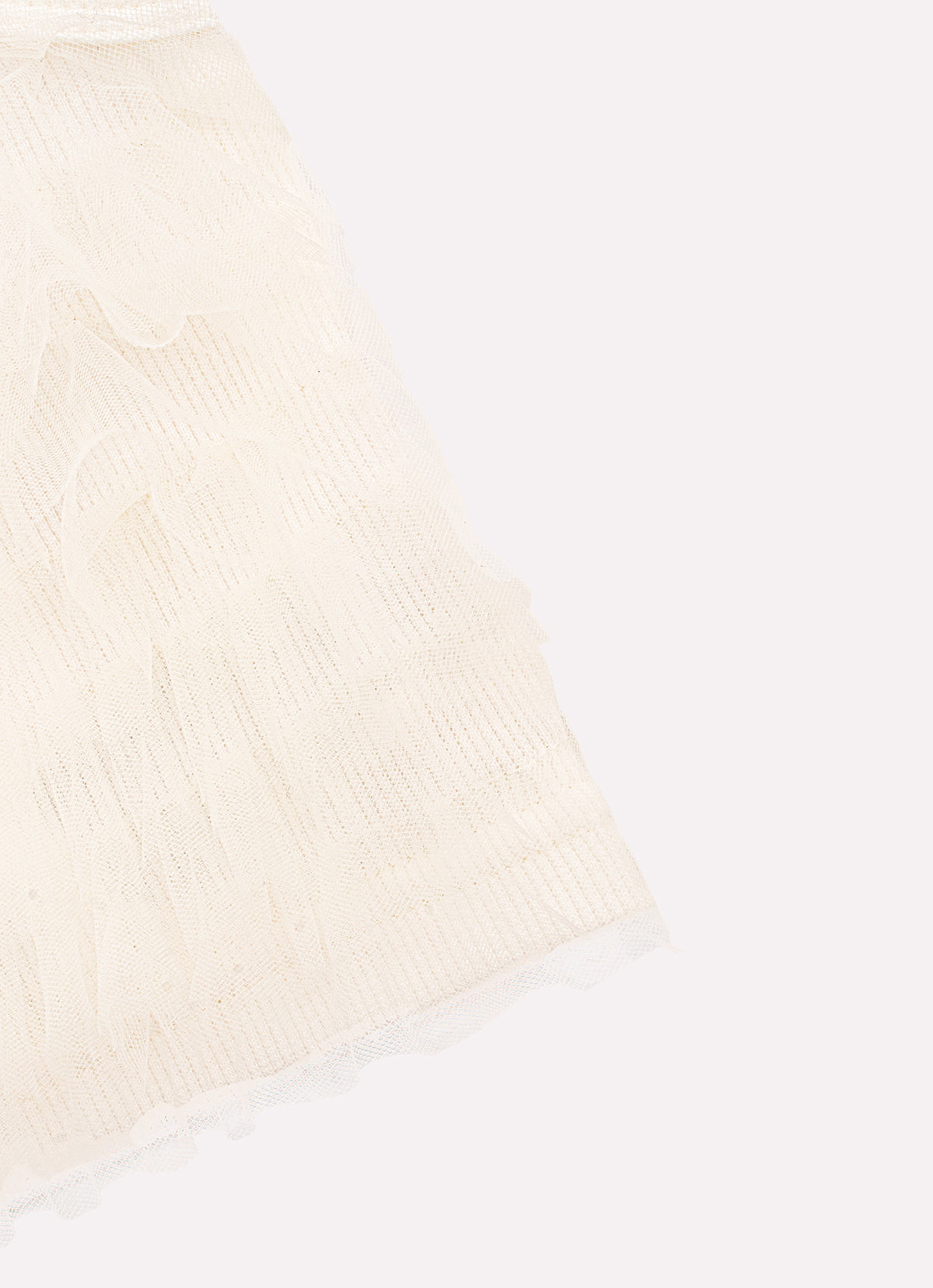 Blusa Cropped Ribana Frufru Tule Bordados Couture