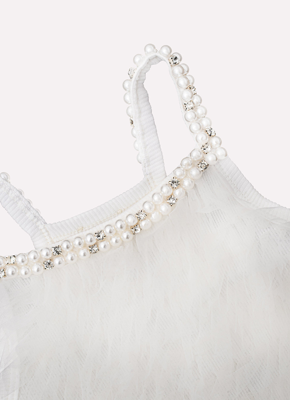 Vestido Alça Babadinhos Tule Bordado Com Cinto Couture