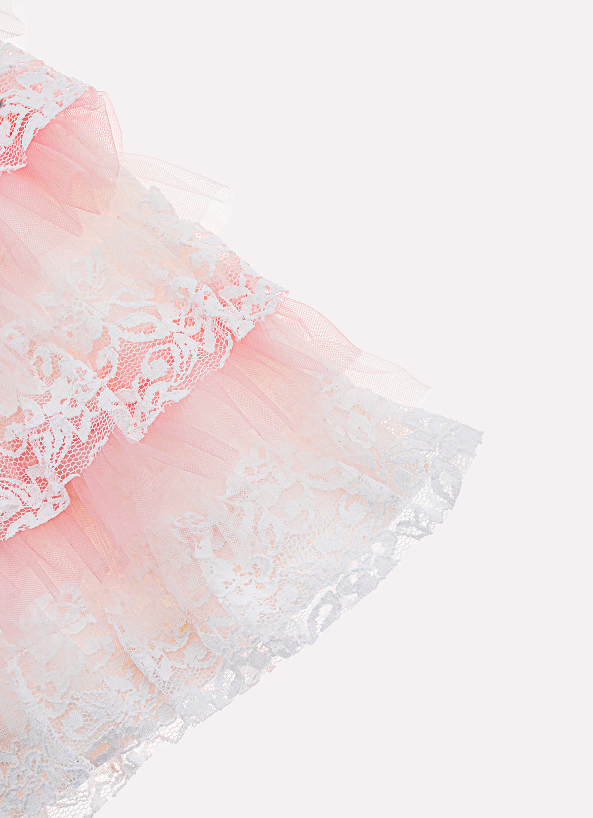 Saia Short Babadinhos Tule e Renda Com Cinto Couture