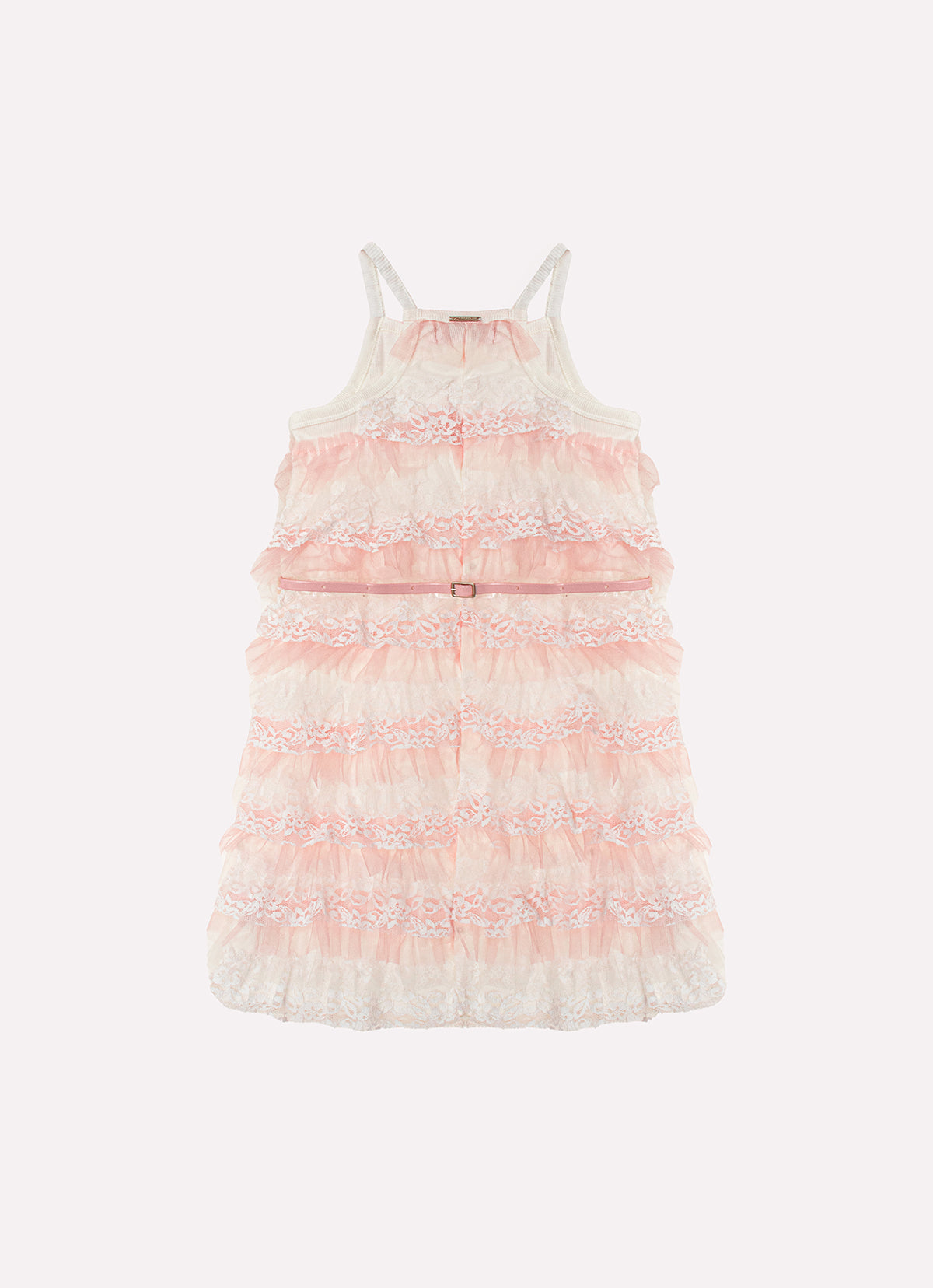 Vestido Ribana Babados Tule e Renda Bordados Couture