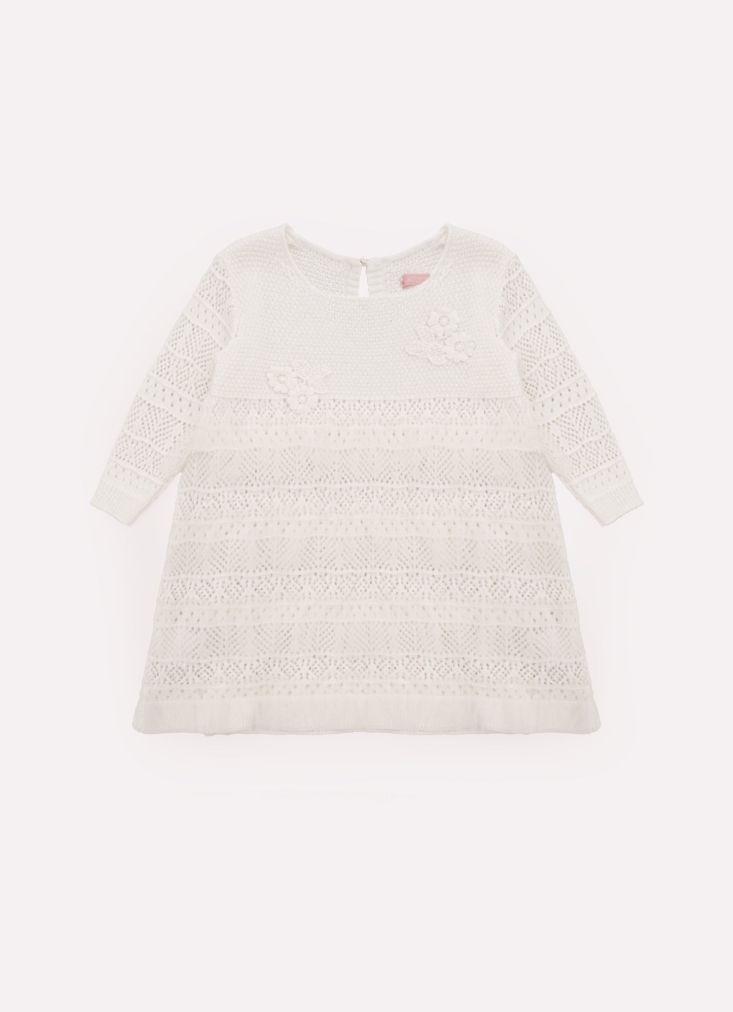 Vestido Tricot Rendado Babados Tule Gripir