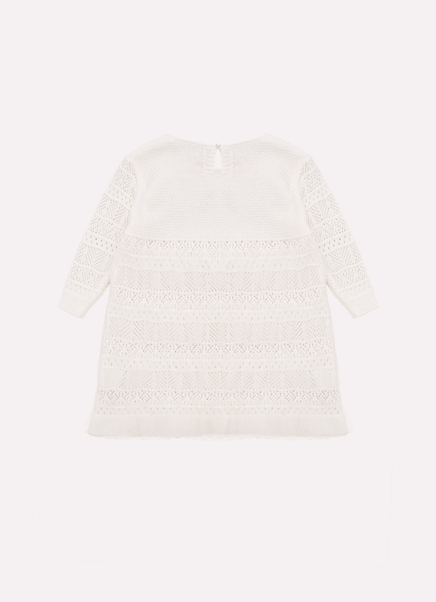 Vestido Tricot Rendado Babados Tule Gripir