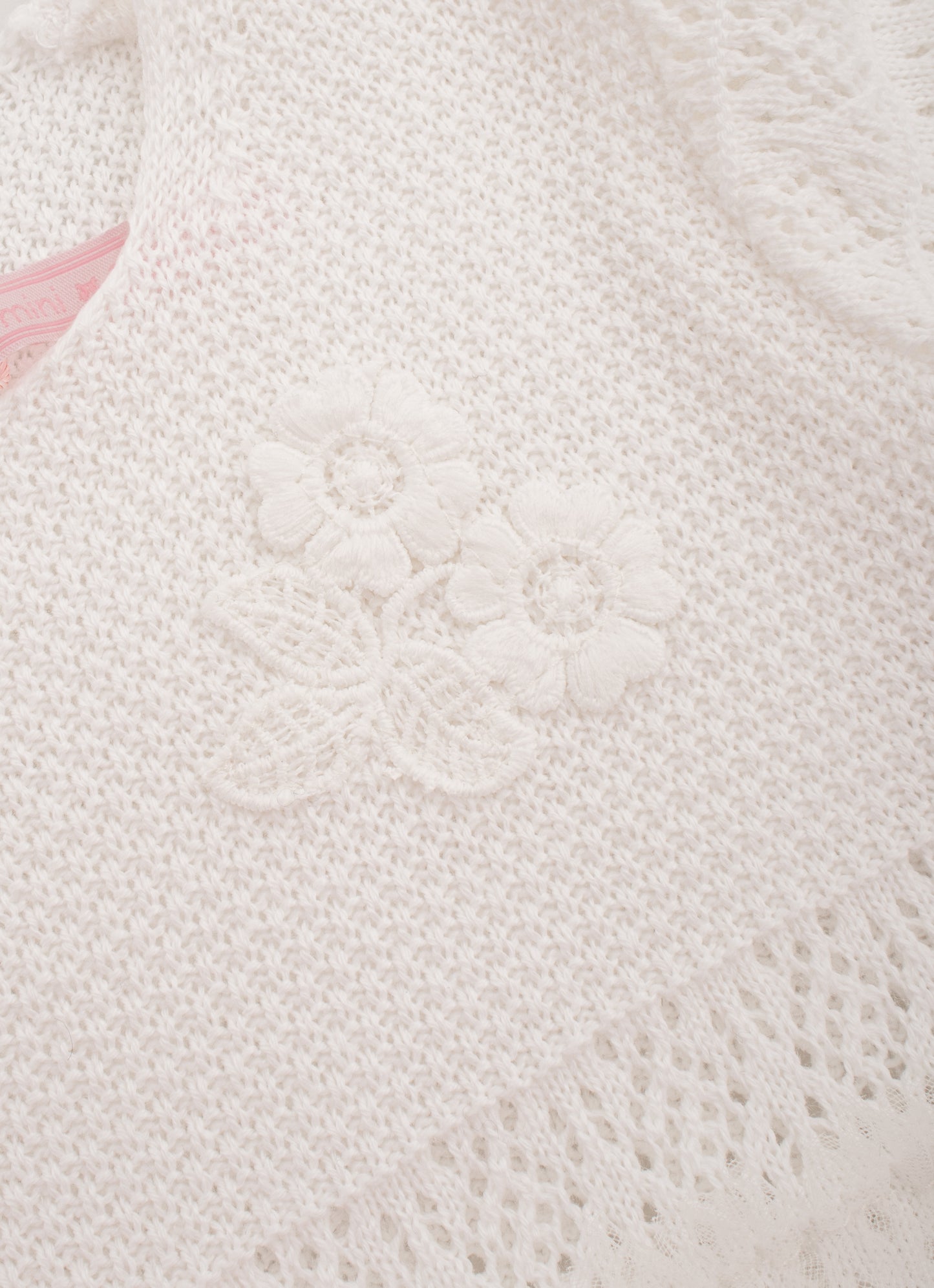 Vestido Tricot Rendado Babados Tule Gripir