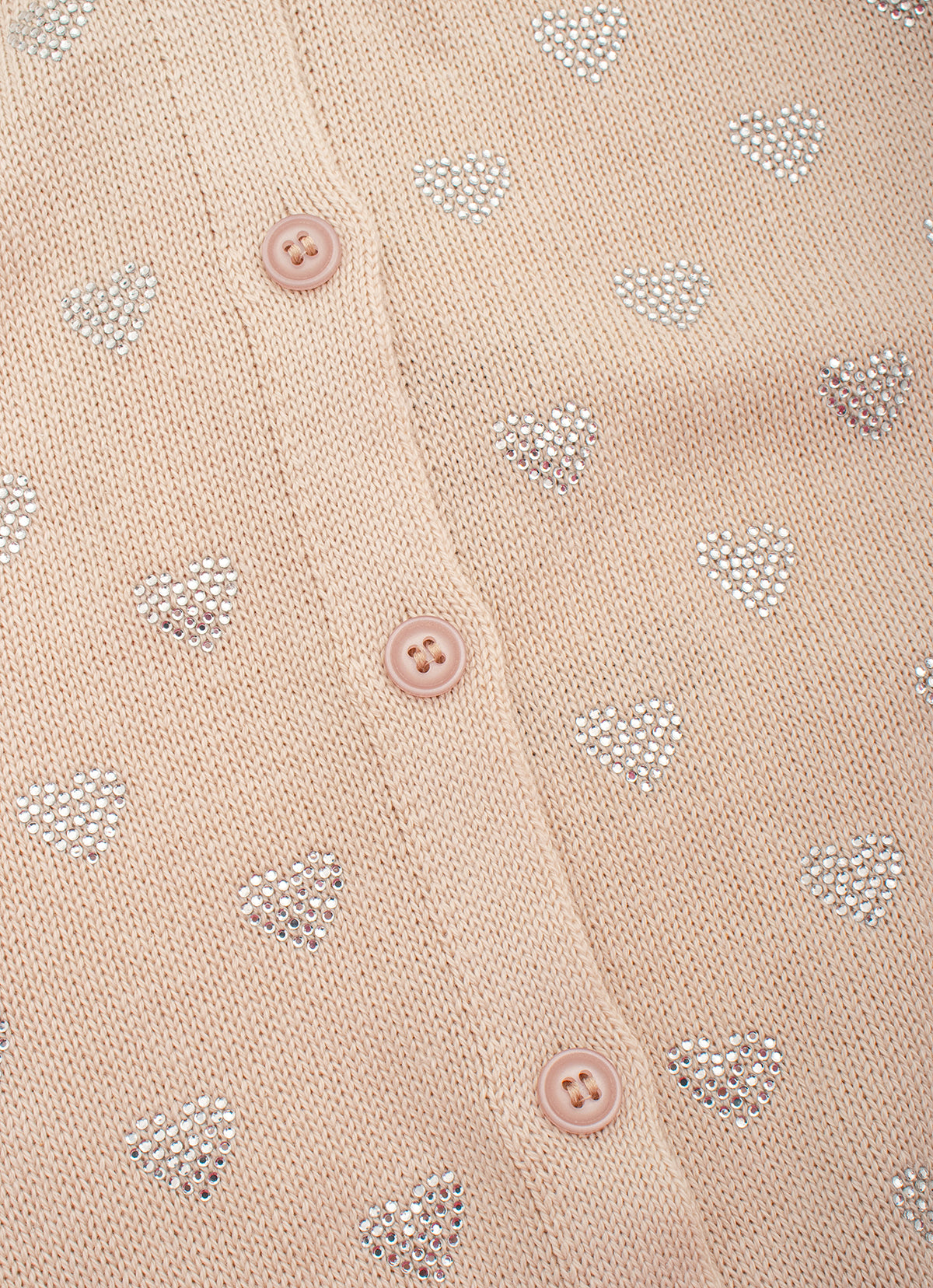 Casaqueto Tricot Mini Corações Cristal