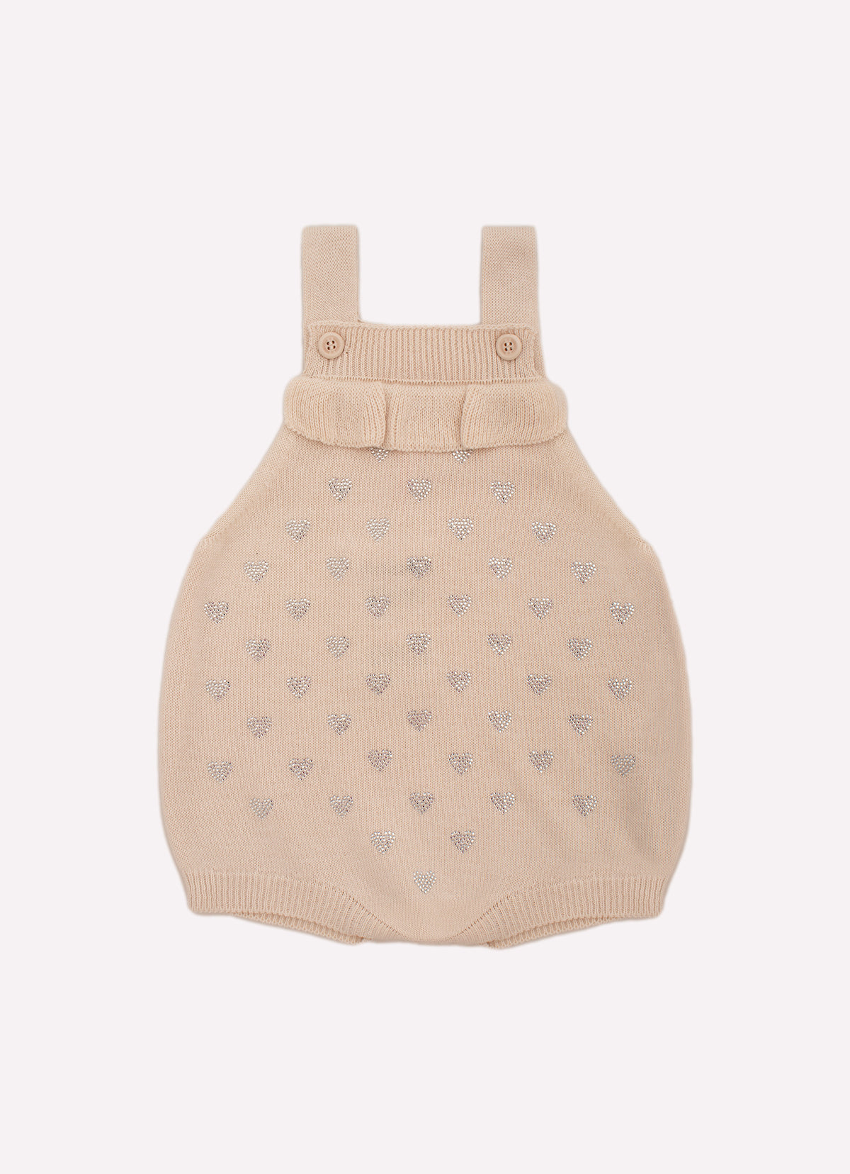 Macacão Tricot Mini Corações Cristal