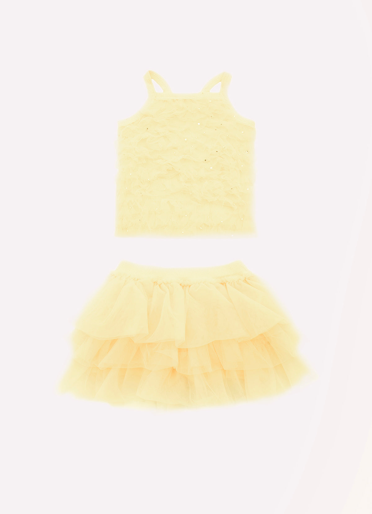 Conjunto Blusa e Saia Short Babados Tule