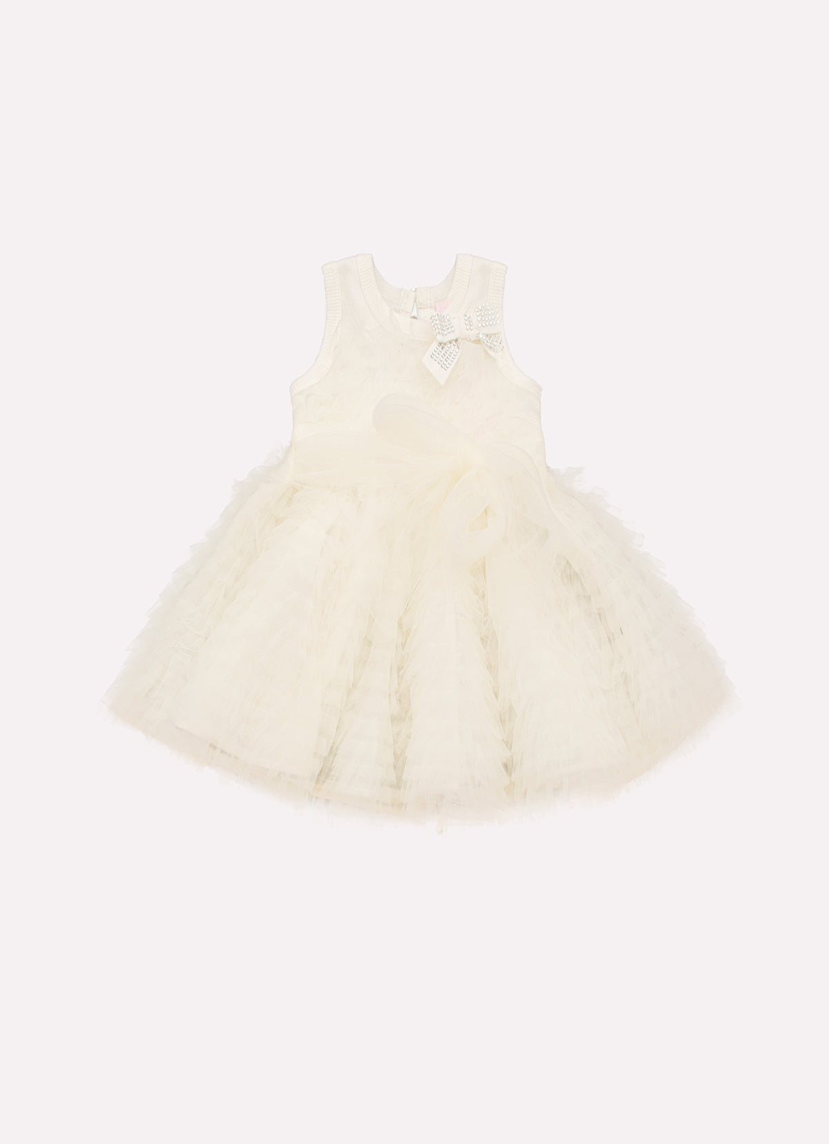 Vestido Ribana Princesa Frufru Tule Laço Cristal Com Calcinha