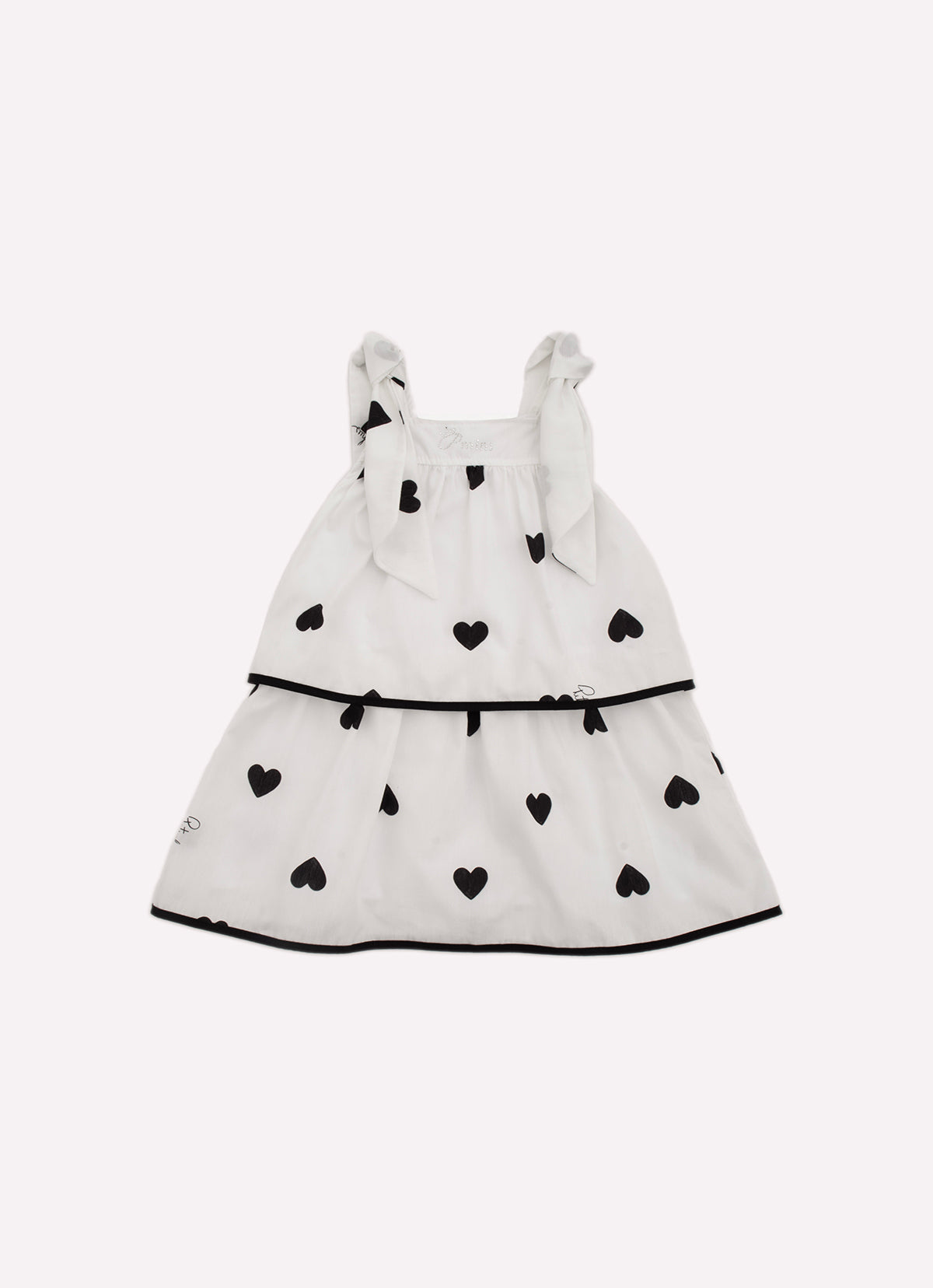 Vestido Algodão Estampa Corações Babados Com Calcinha