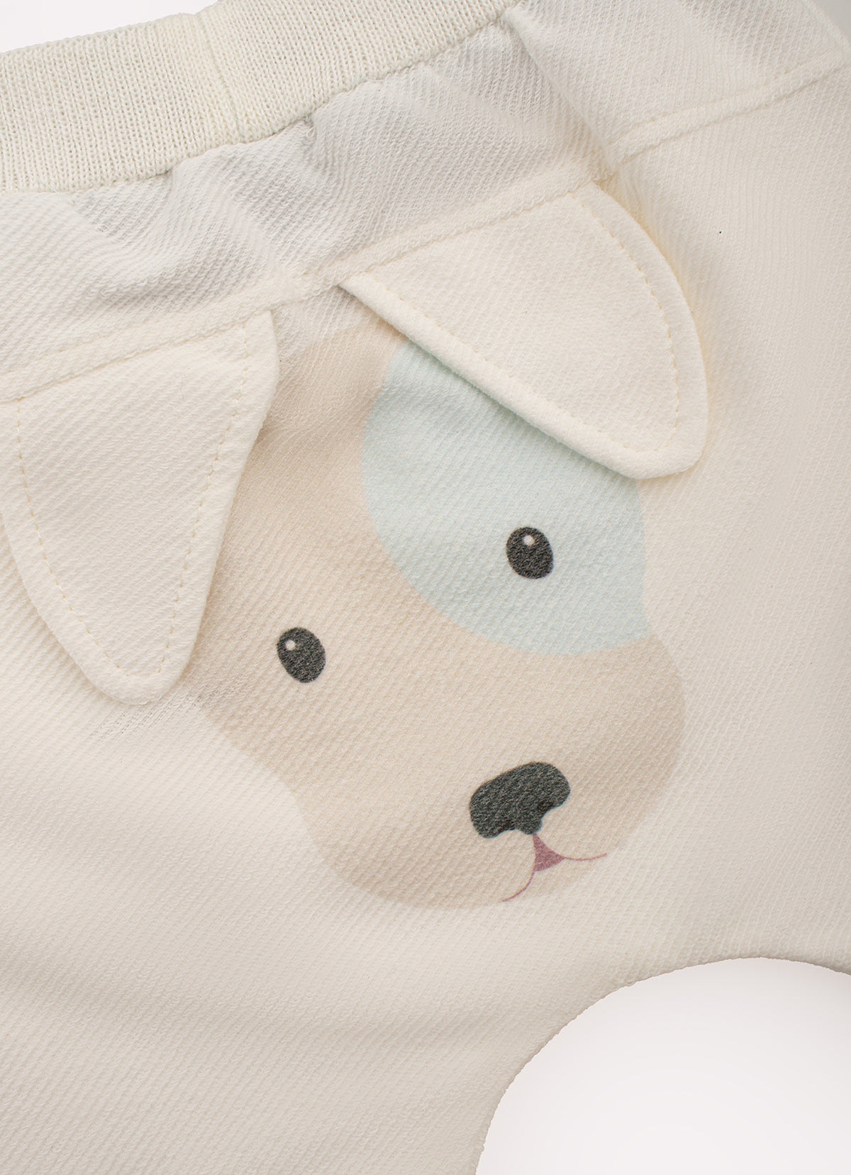 Conjunto Blusa Tricot Linx Cachorro e Bermuda Moletom Rosto