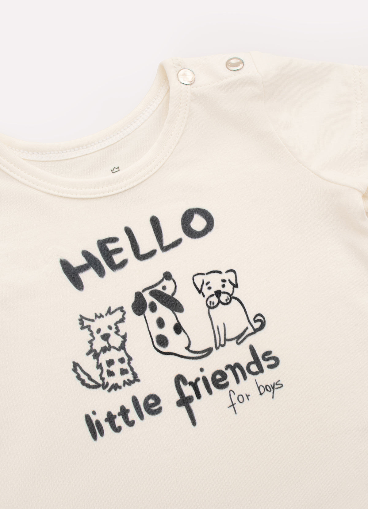 Conjunto Blusa Cotton Pima Hello e Bermuda Malha Listra Lateral