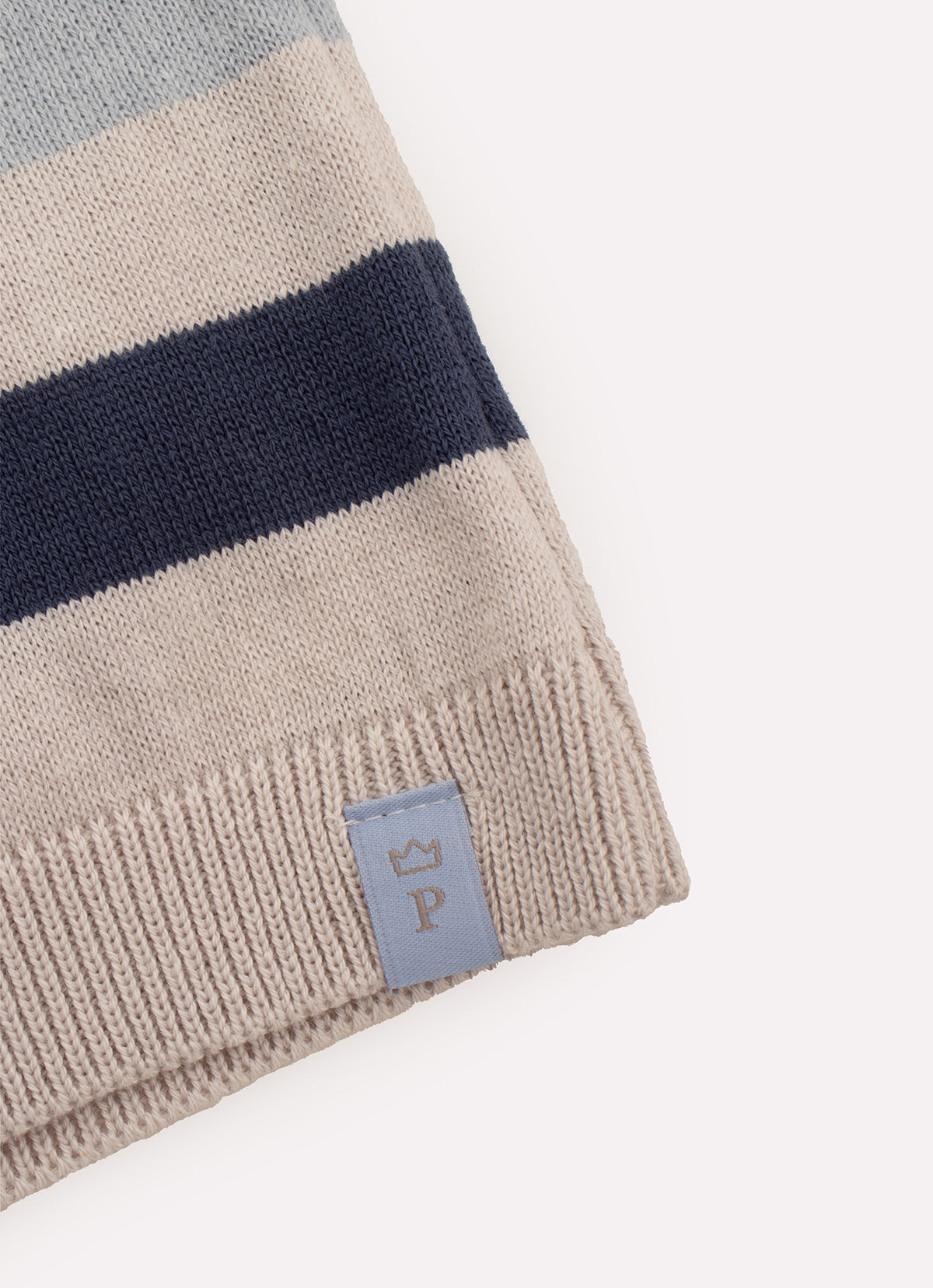 Conjunto Blusa Tricot Listrada e Bermuda Moletom Bolsos