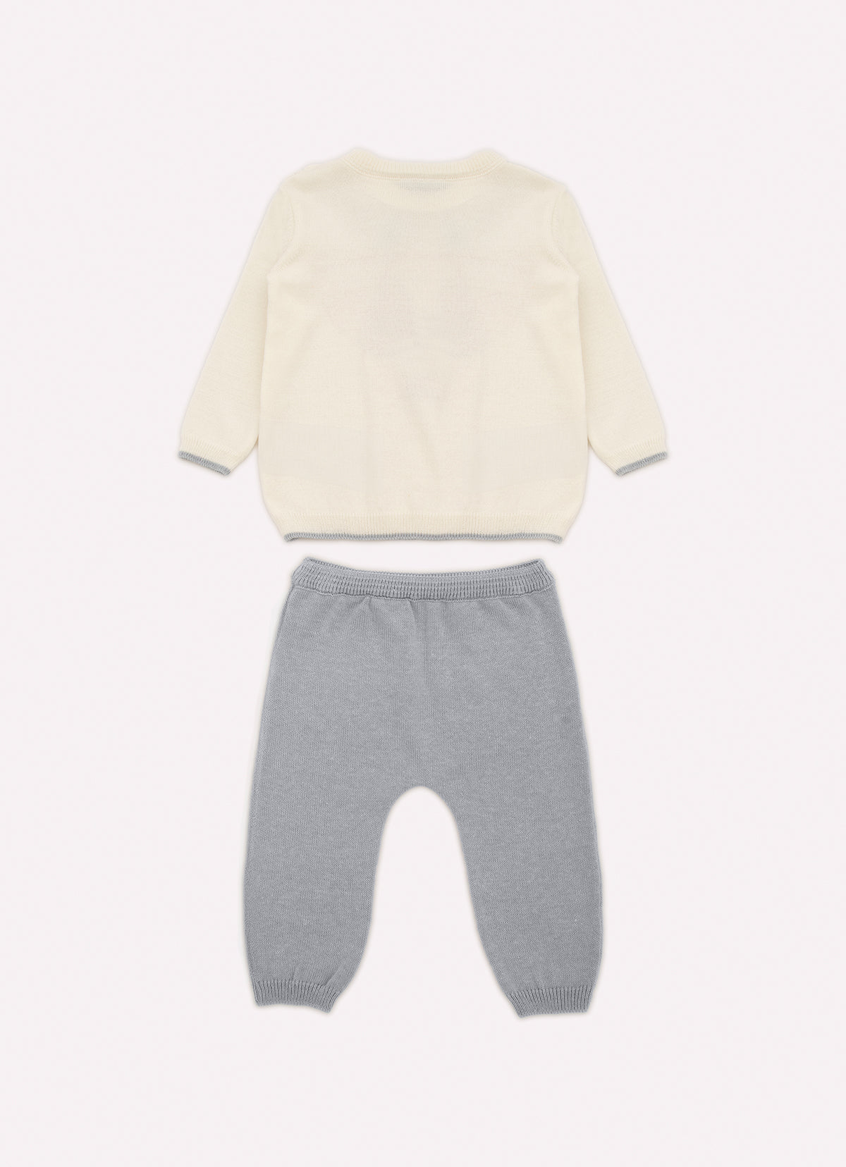Conjunto Tricot Blusa Rosto Cachorrinho e Calça Bolsos