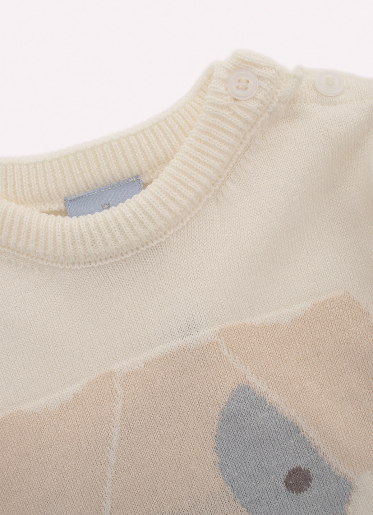 Conjunto Tricot Blusa Rosto Cachorrinho e Calça Bolsos