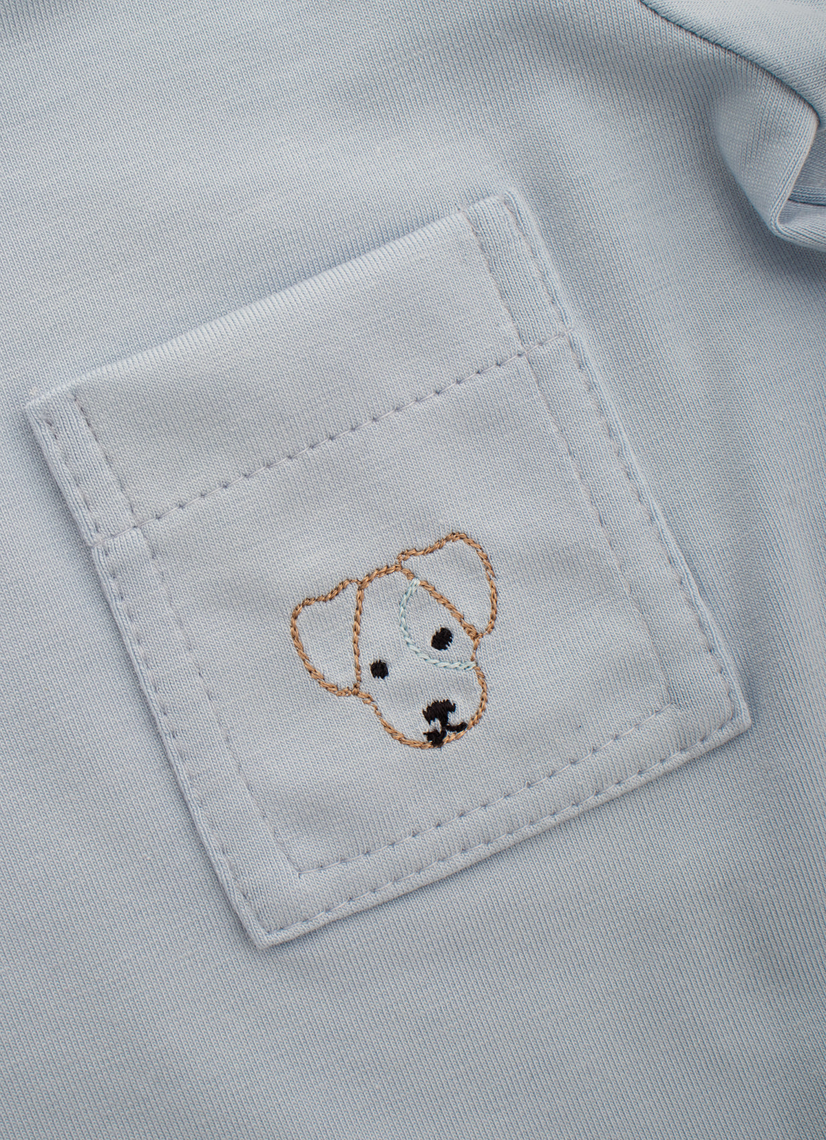 Conjunto Blusa Cotton Pima Bolso e Bermuda Moletom Cachorrinhos