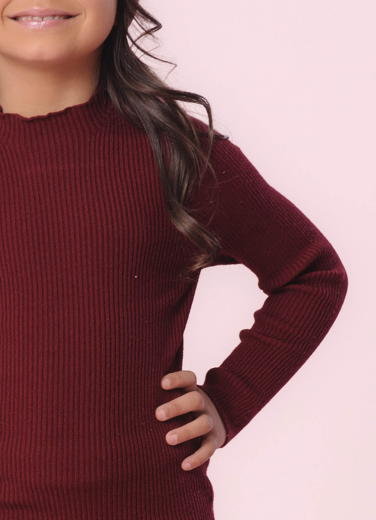 Blusa Tricot Canelada Sem Costura P Cristal