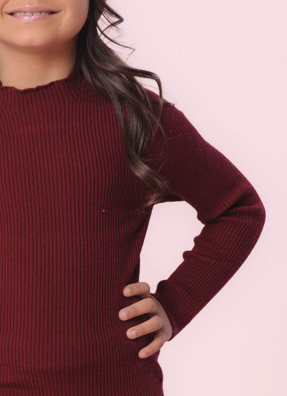 Blusa Tricot Canelada Sem Costura P Cristal