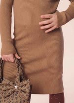 Vestido Tricot Canelado Sem Costura