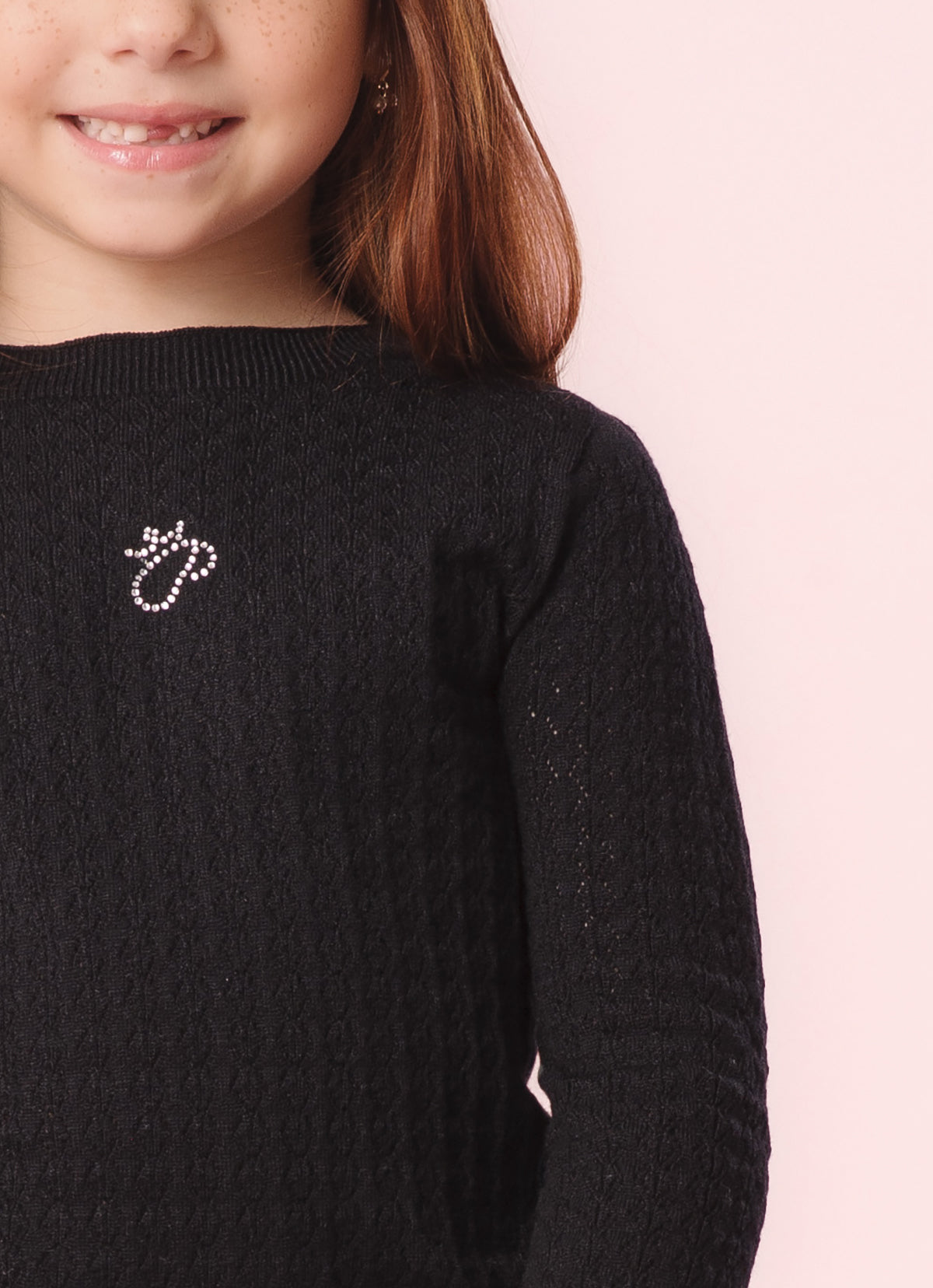 Blusa Tricot Ponto Rendado P Cristal