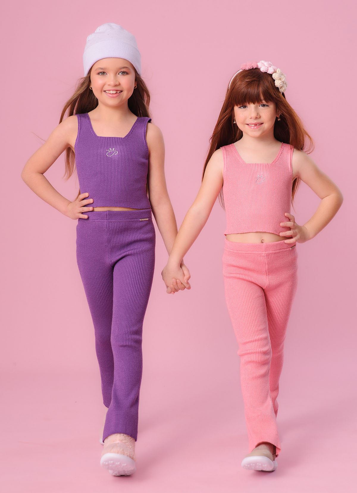 Calça Tricot Canelada Flare